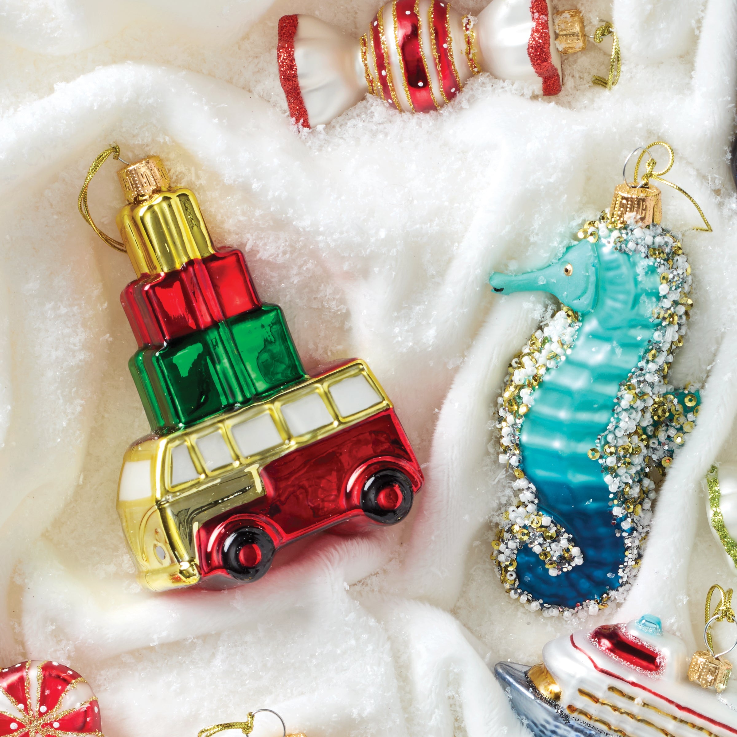 Alternative view of Blown Glass Sea Horse Ornament