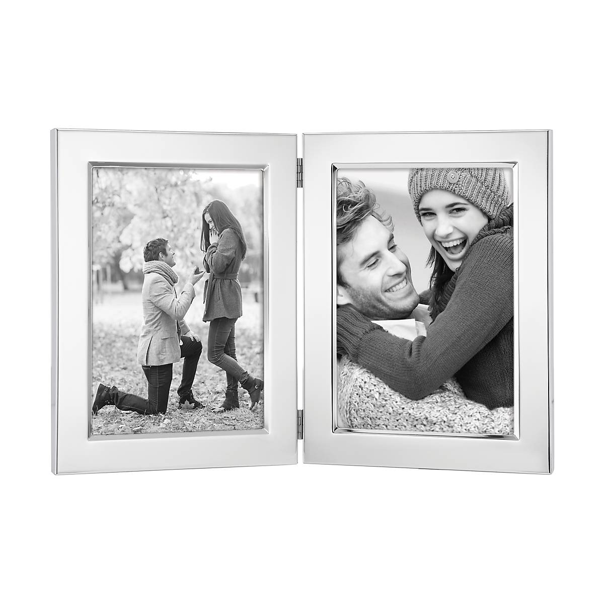Classic Silverplate 5" x 7" Double Photo Frame - Image 2
