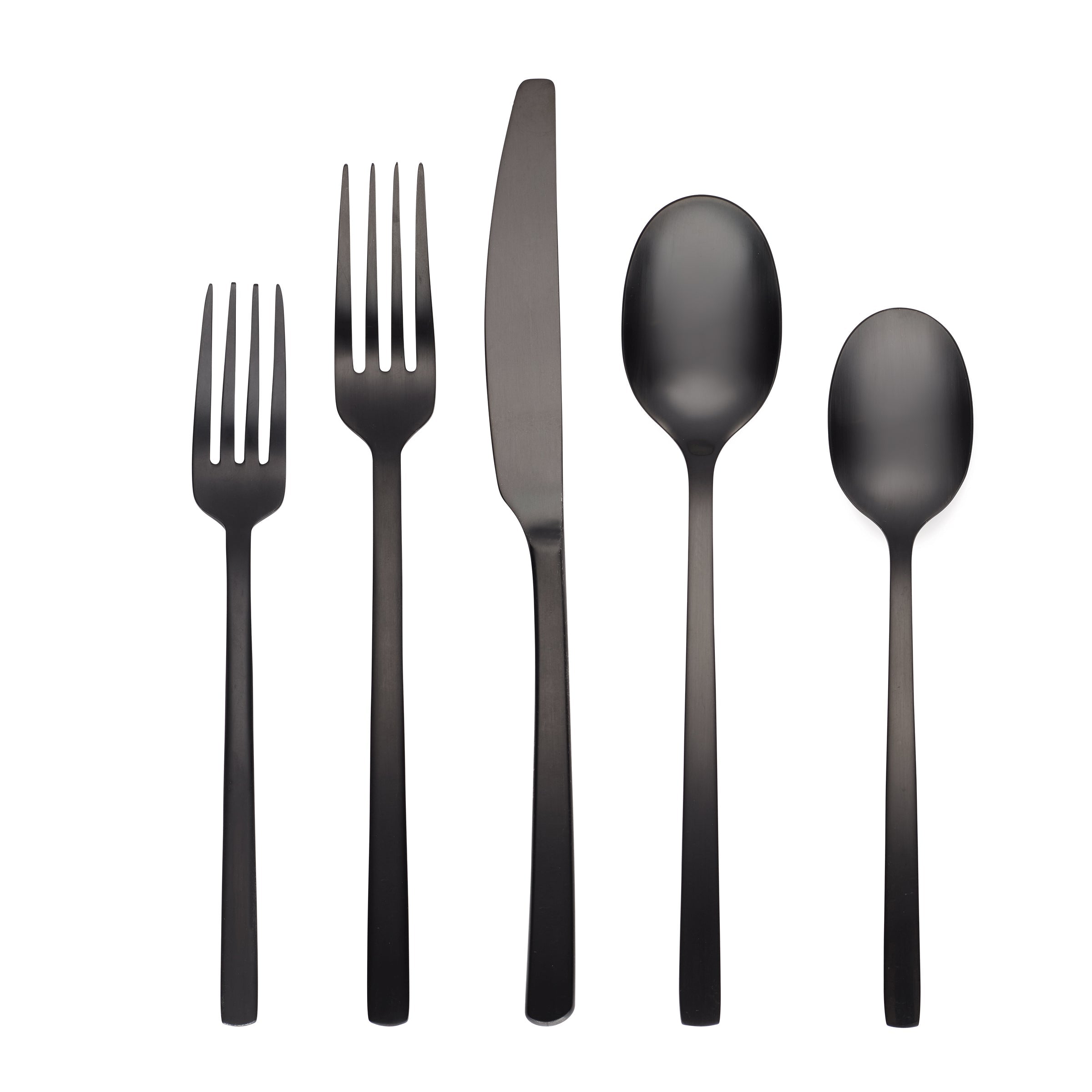 Beacon Black Satin 45 Piece Flatware Set
