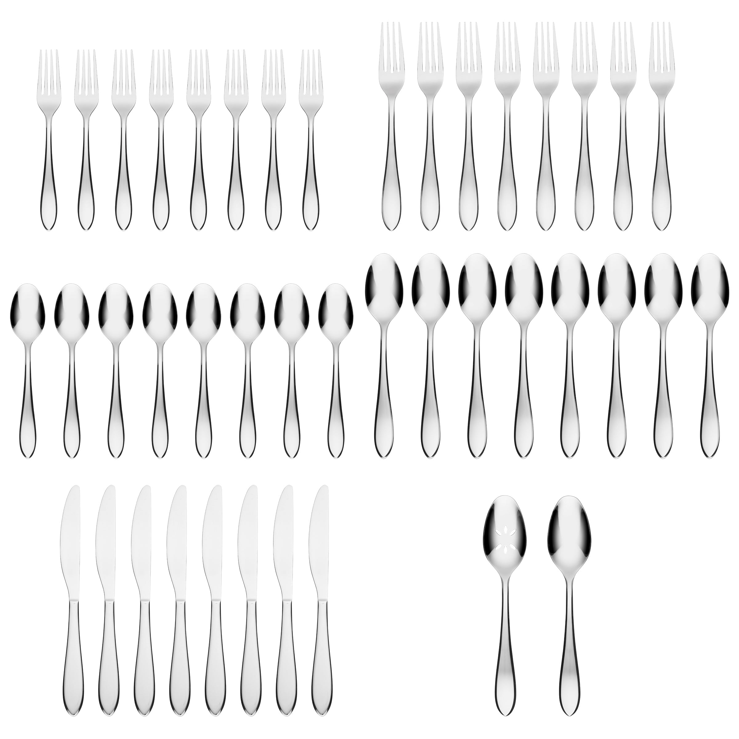 Alternative view of Delia Mirror 42 Piece Flatware Set