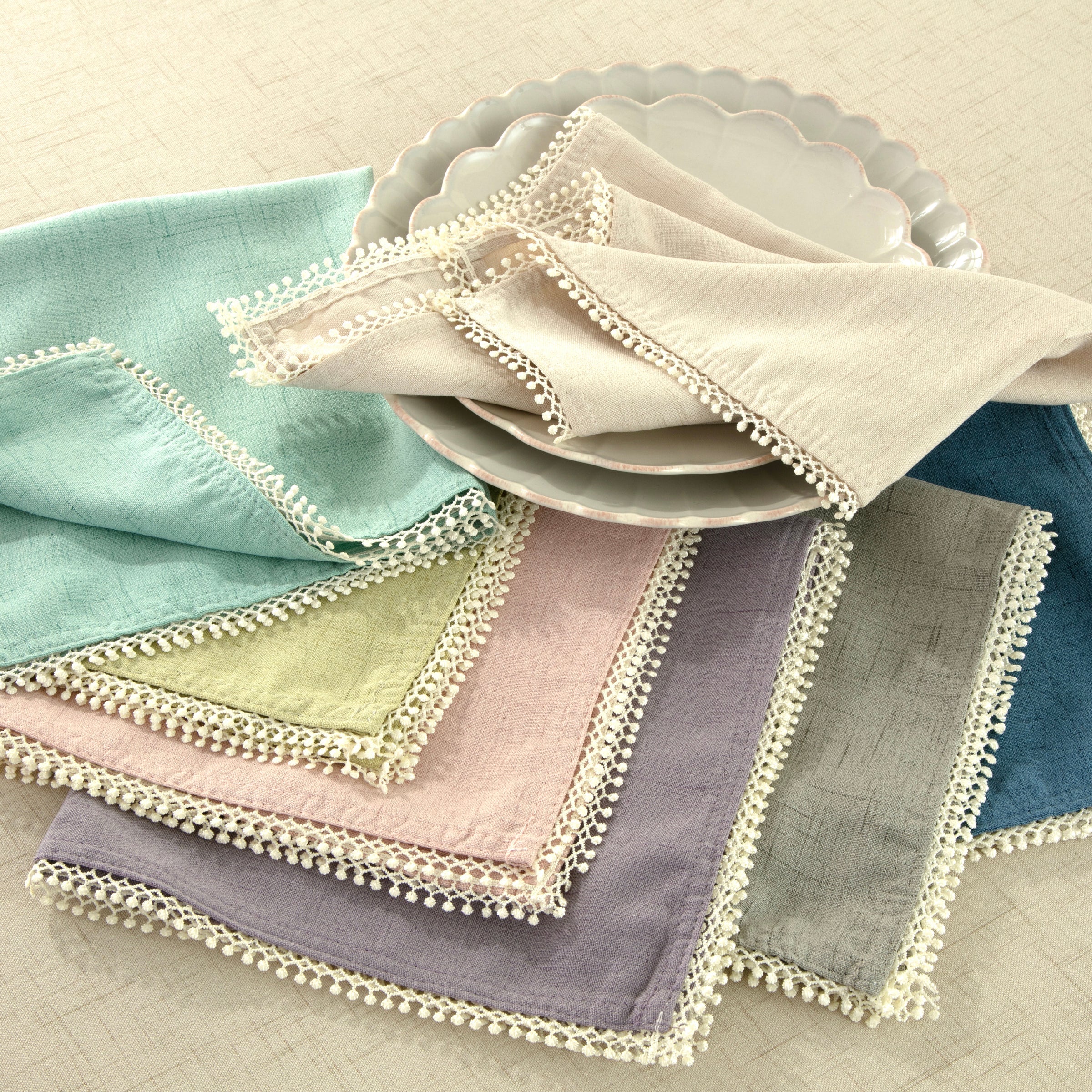 French Perle Violet Dinner Napkins Set Of 2 - Image 3