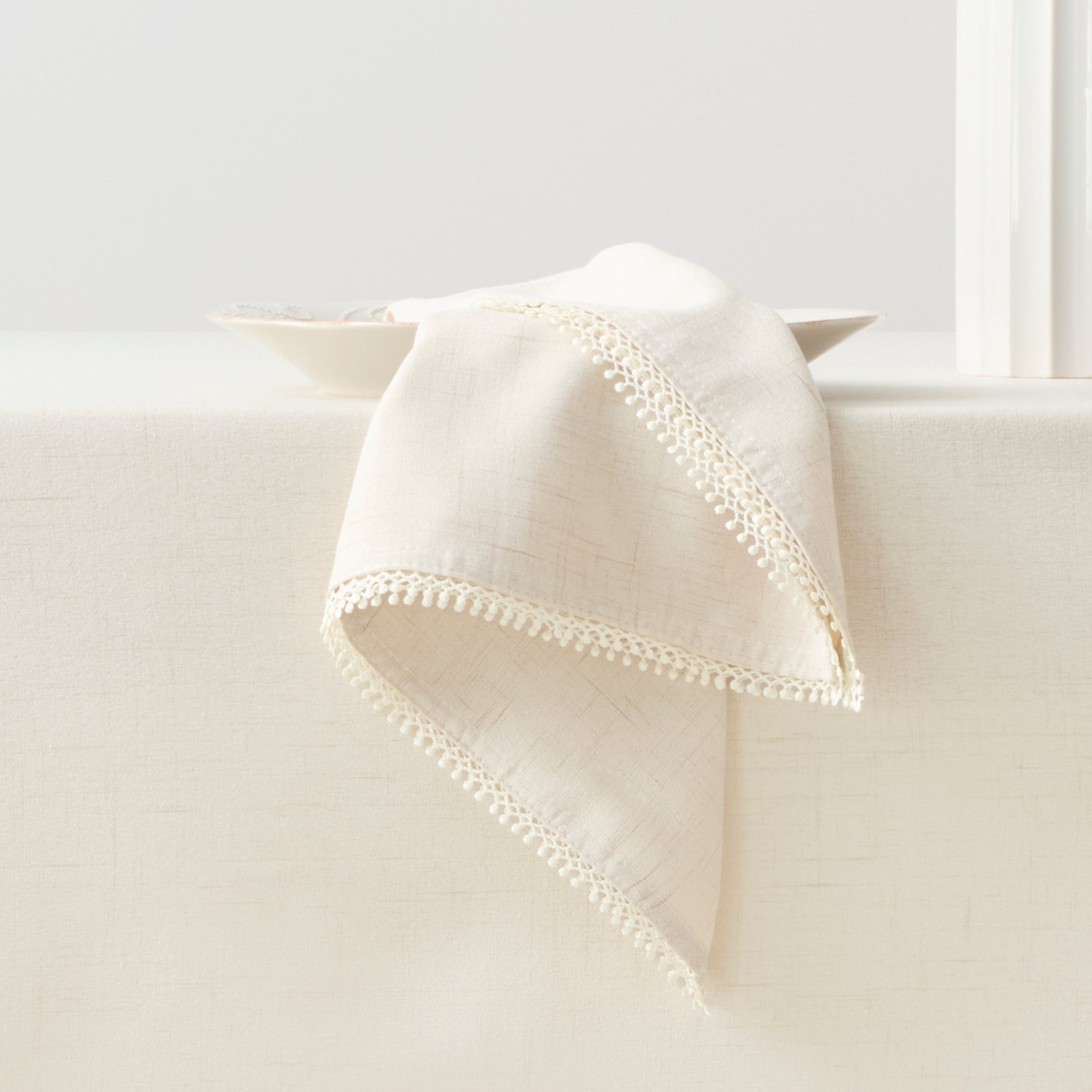French Perle Natural 19X19 Napkins Set Of 4