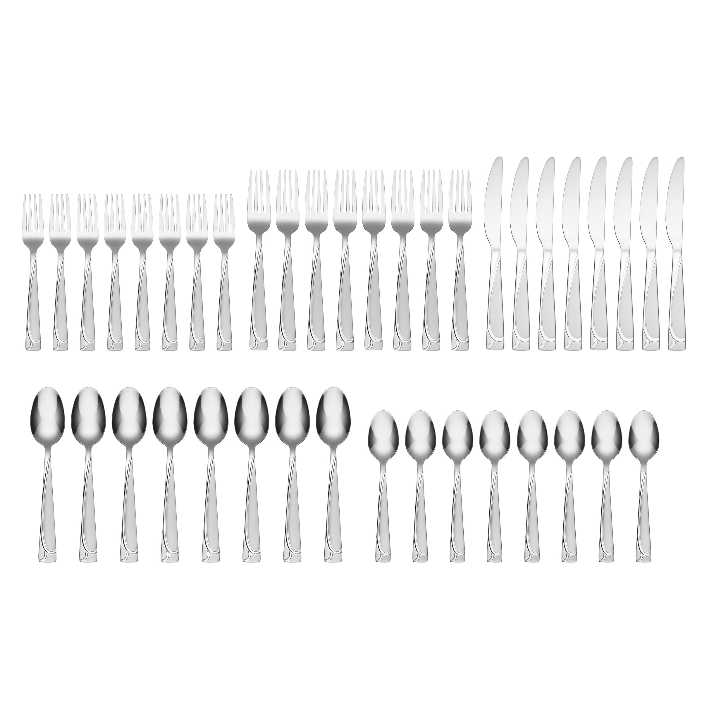Alternative view of Mena Frost 40 Piece Flatware Set with Chrome Caddy