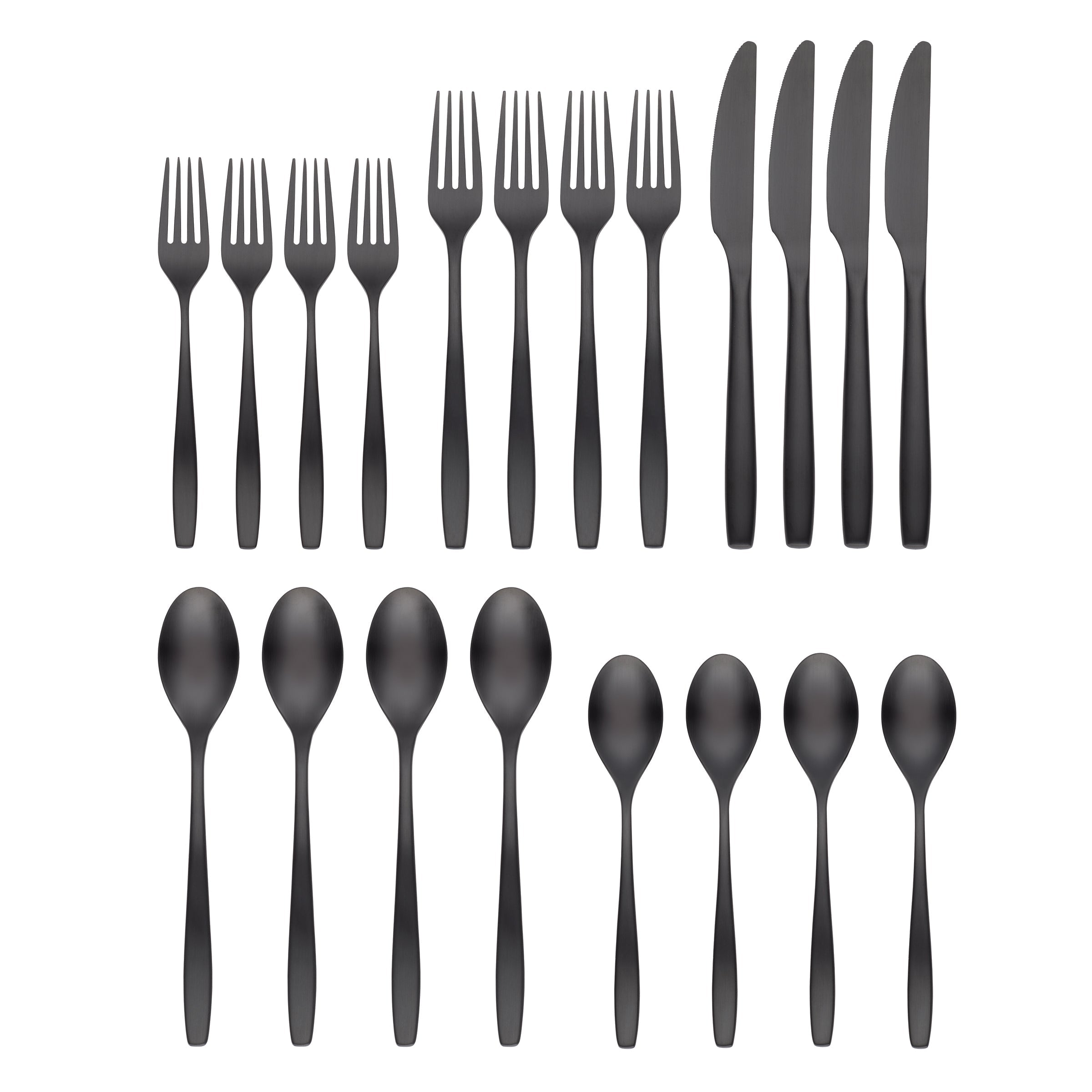 Alternative view of Averie Black Satin 20 Piece Flatware Set