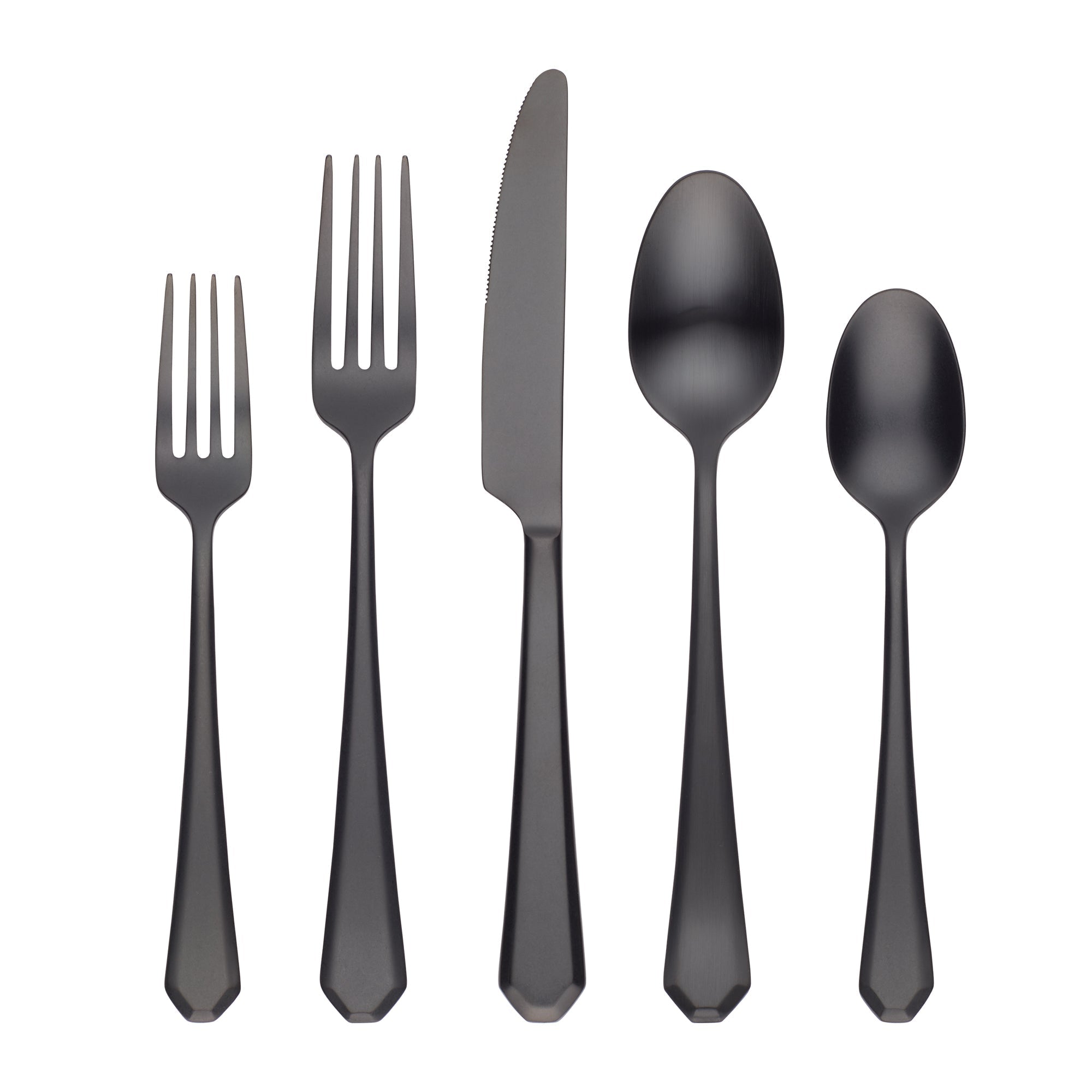 Alternative view of Geo Black Satin 20 Piece Flatware Set