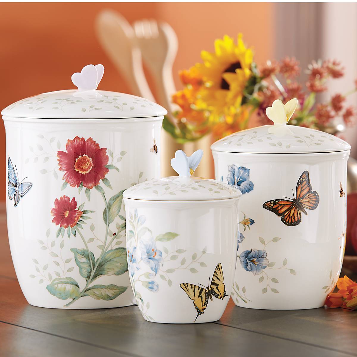 Alternative view of Butterfly Meadow 3 Piece Canister Set