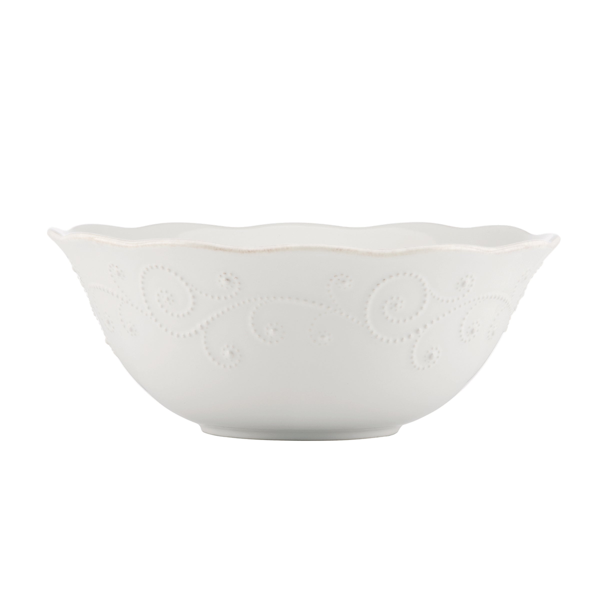 French Perle White Large Serving Bowl