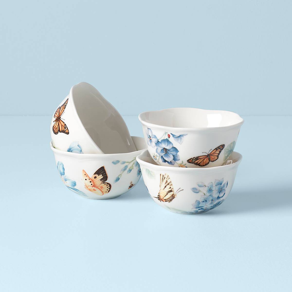Butterfly Meadow Blue Dessert Bowls   Set of 4