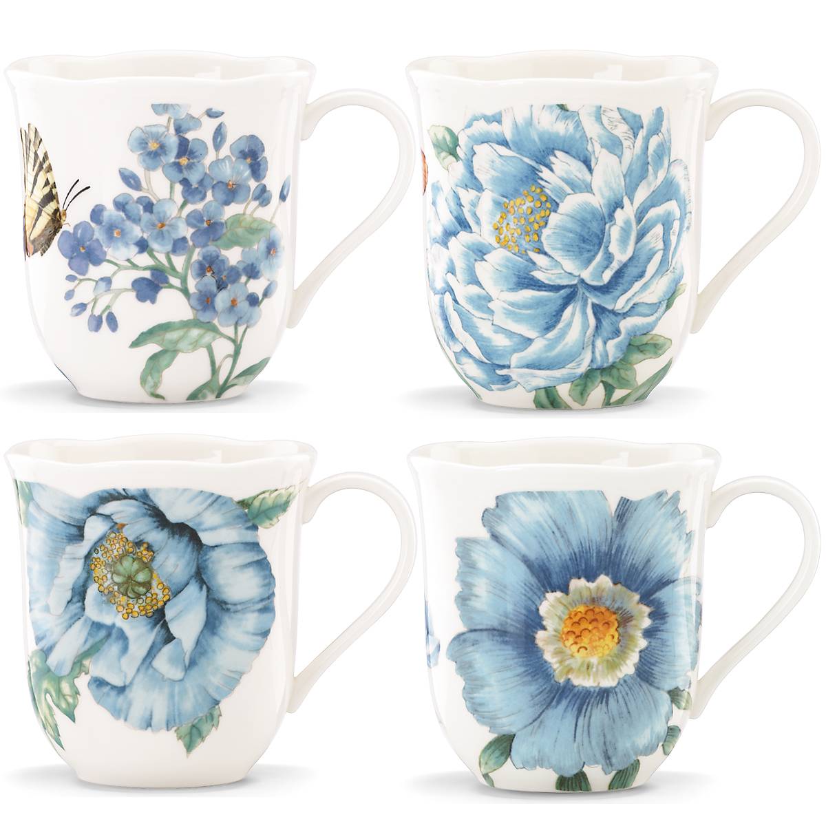 Alternative view of Butterfly Meadow Blue Mugs   Set of 4