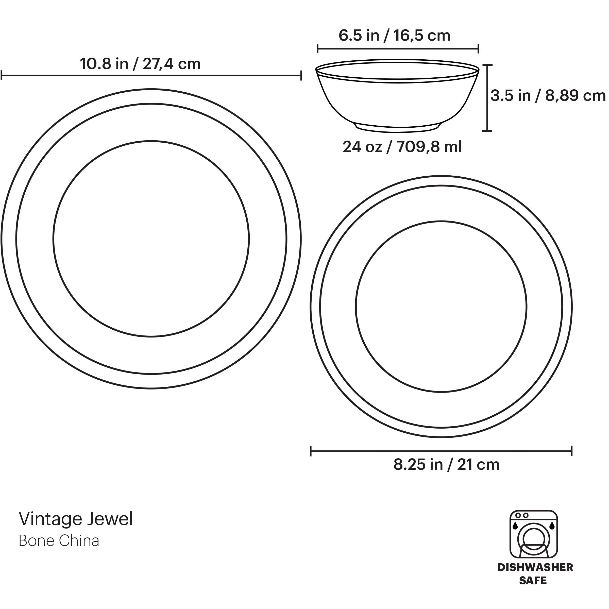Vintage Jewel 3 Piece Place Setting - Image 4