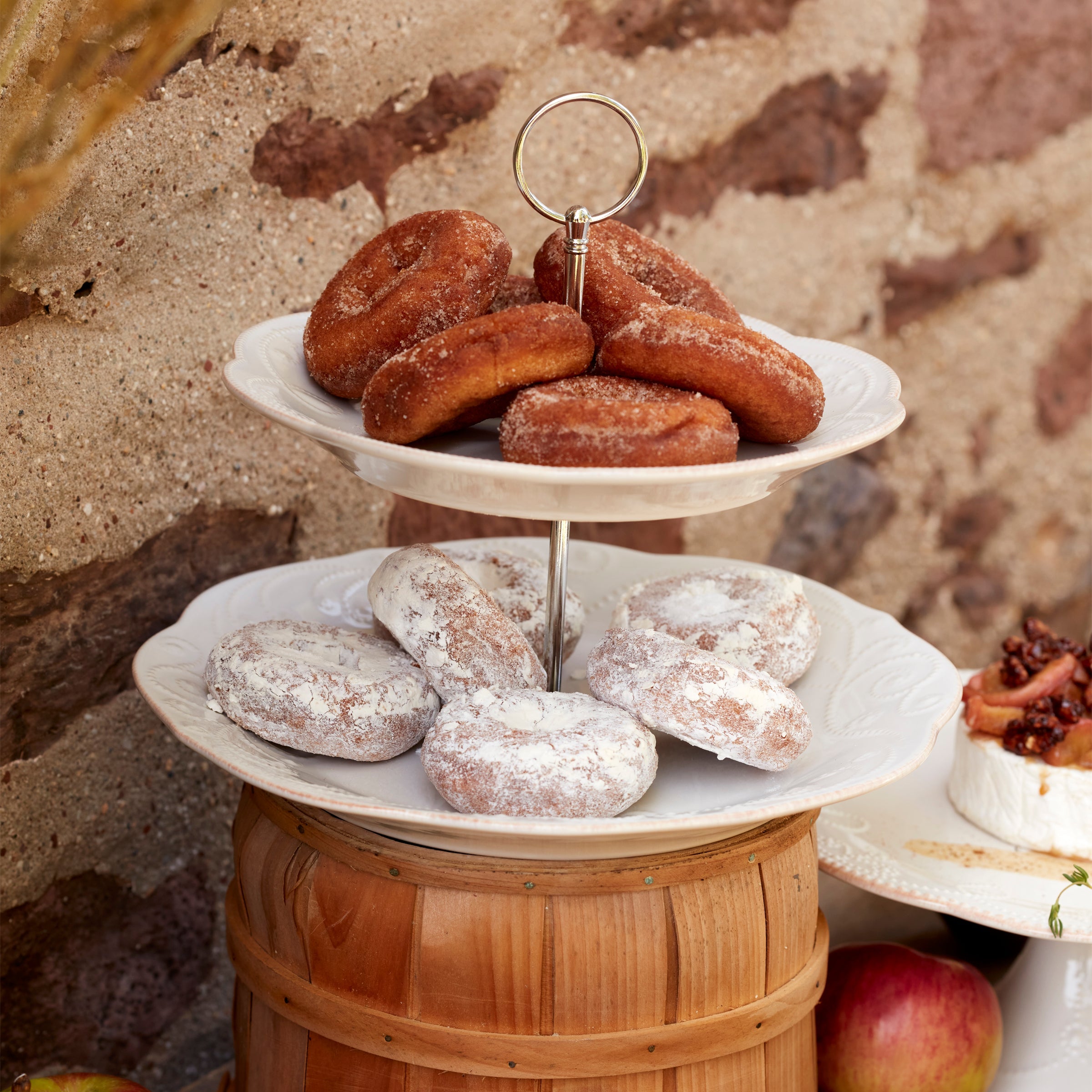 French Perle White 2 Tiered Server - Image 4