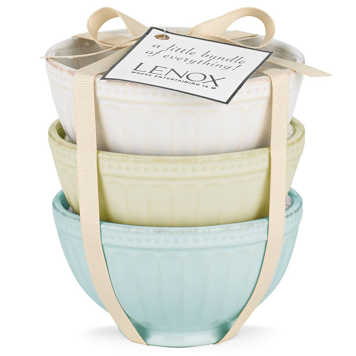 Alternative view of French Perle Groove Assorted Mini 3 Piece Bowl Set