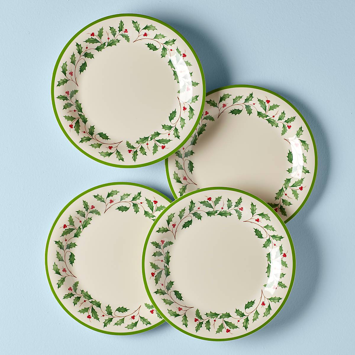 Holiday Melamine Dinner Plates   Set of 4