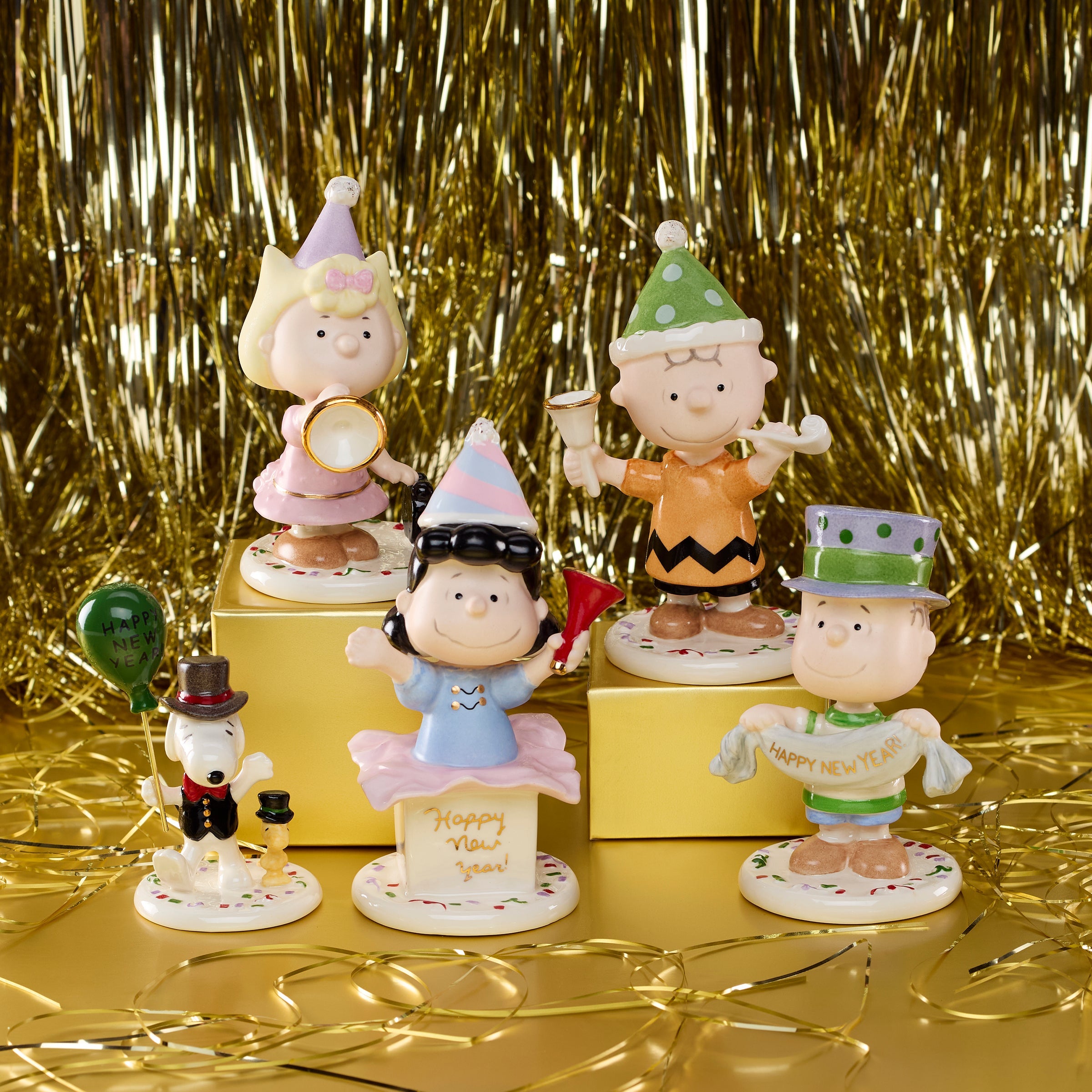 Peanuts 5 Piece New Year Figurine Set - Image 2
