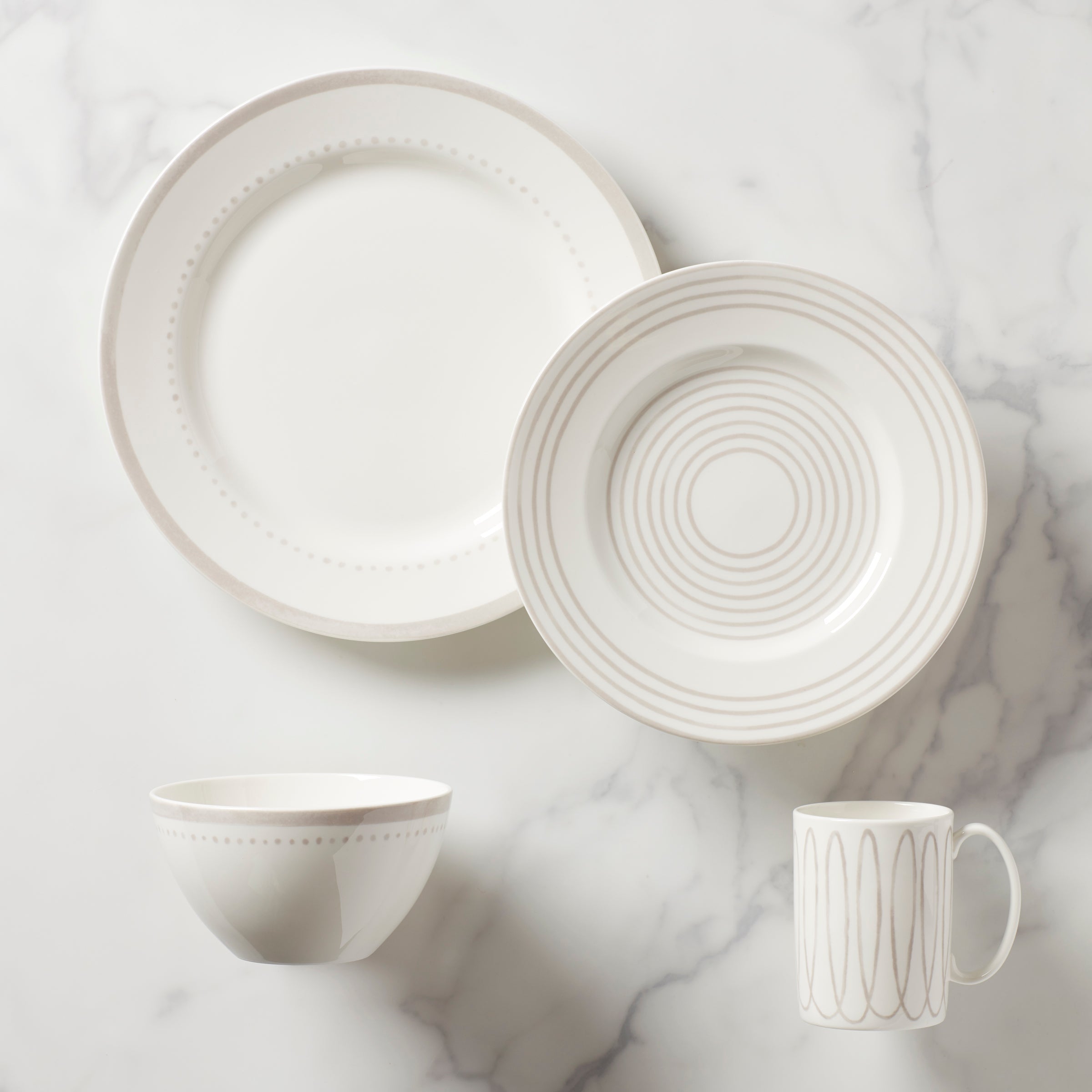 Charlotte Street Grey West 4 Piece Place Setting