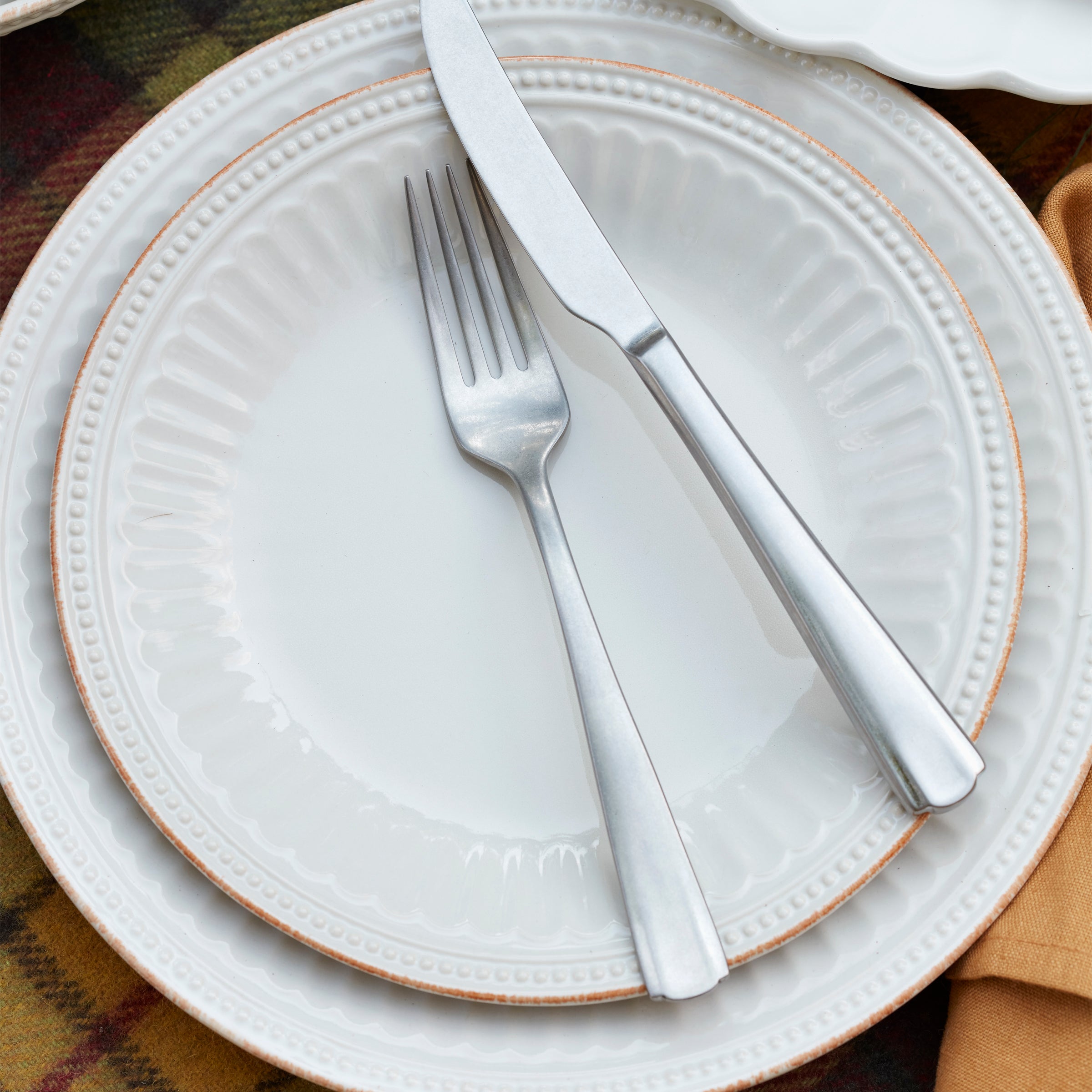 Alternative view of French Perle Groove 18 Piece Dinnerware Set