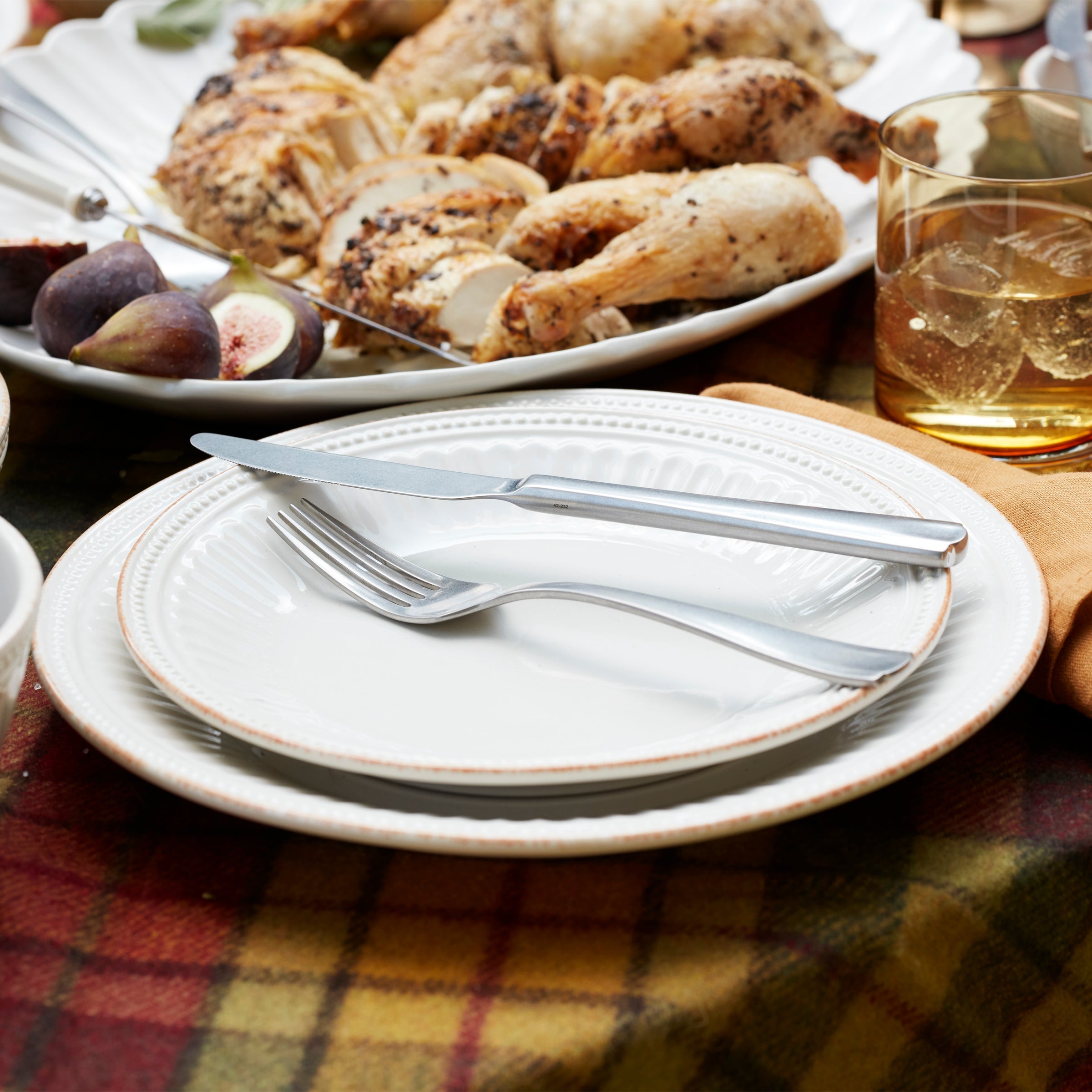 French Perle Groove White 12 Piece Dinnerware Set - Image 8