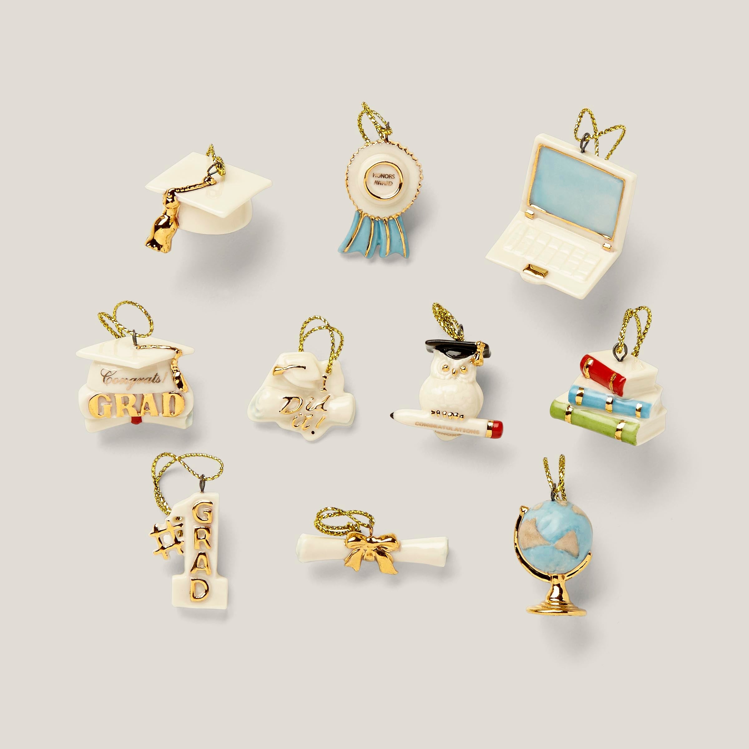 Graduation 10 Piece Mini Ornament Set
