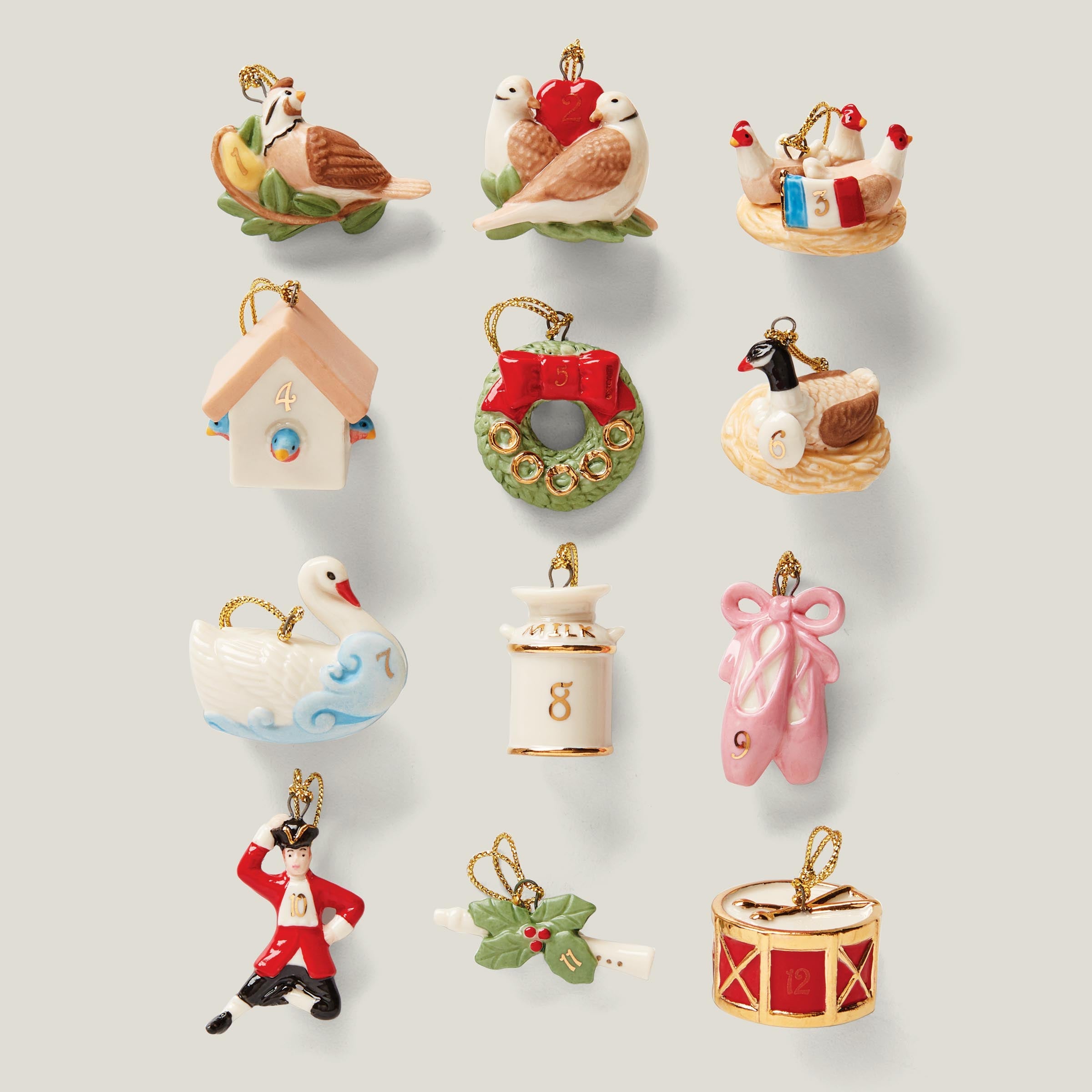 Twelve Days Of Christmas 12 Piece Mini Ornament Set