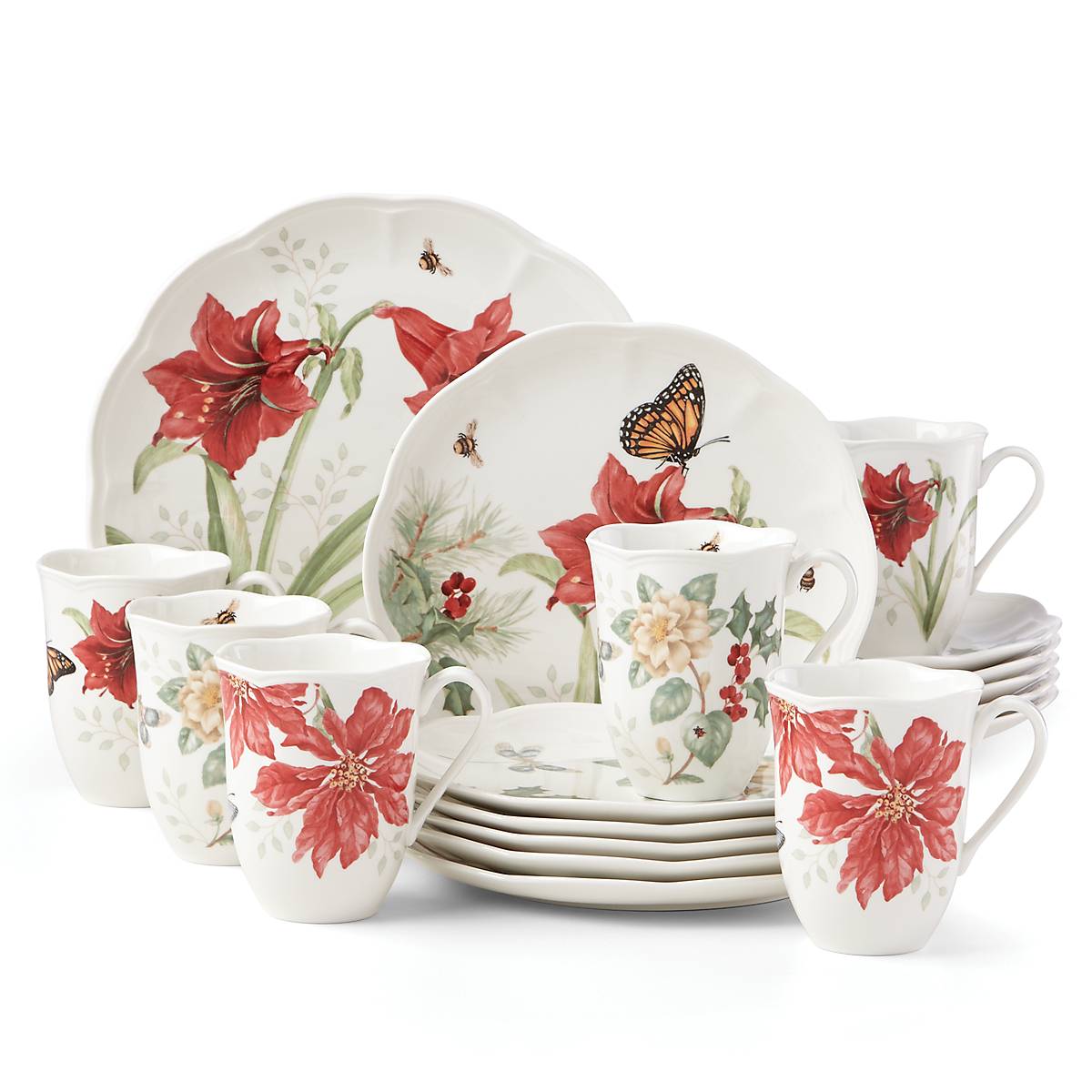 Alternative view of Butterfly Meadow Holiday 18 Piece Dinnerware Set