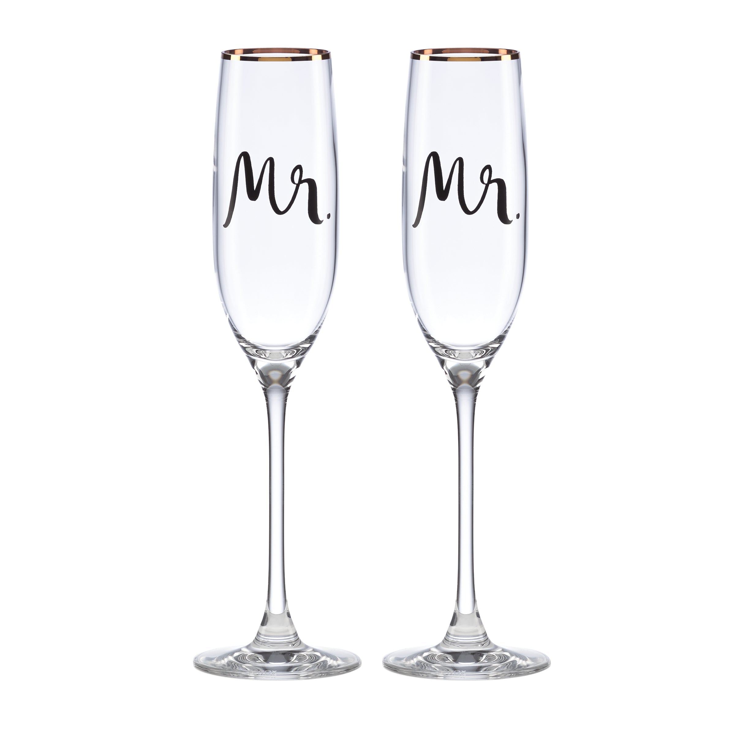 Wedding Party Mr. & Mr. Champagne Flute   Set Of 2