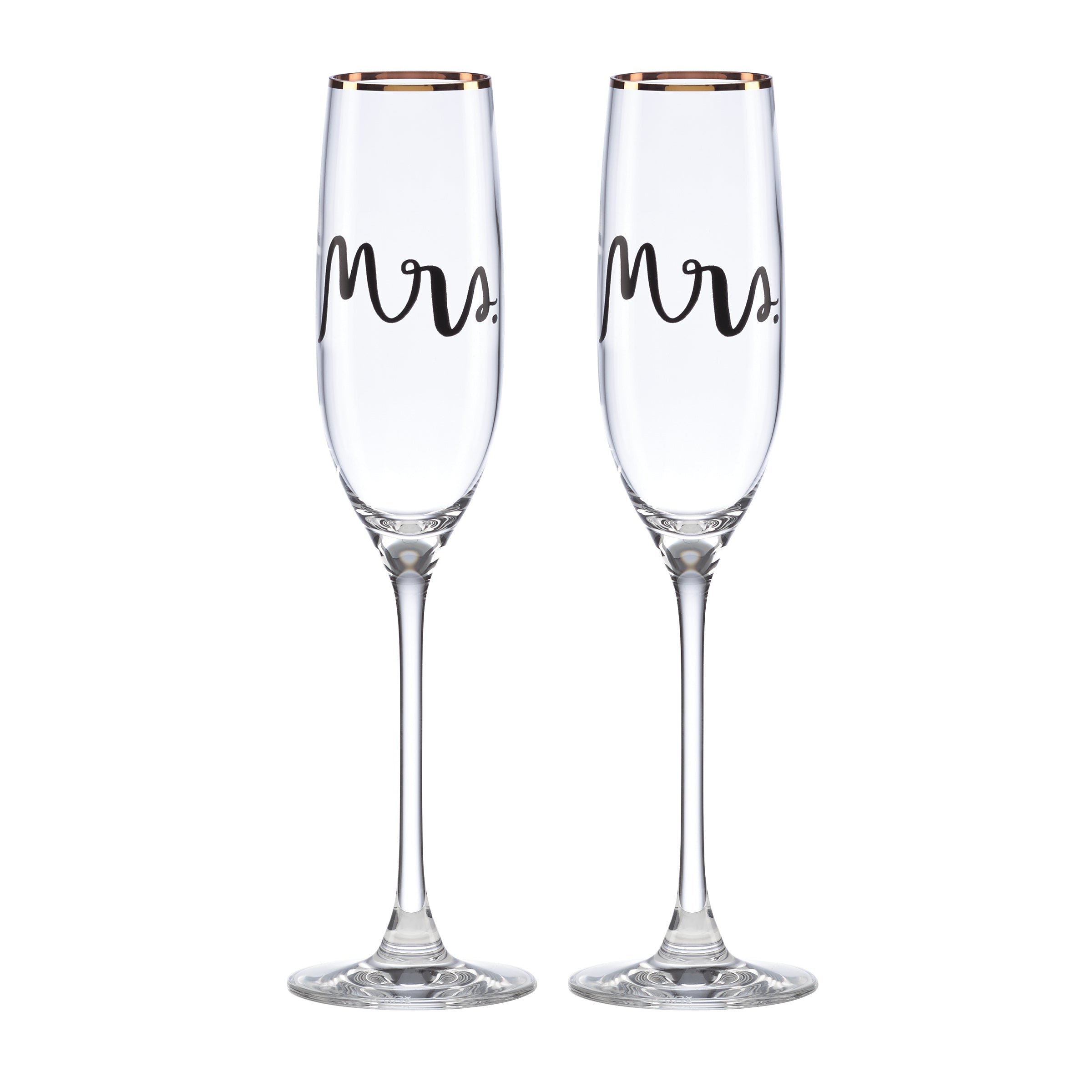 Wedding Party Mrs. & Mrs. Champagne Flute   Set Of 2
