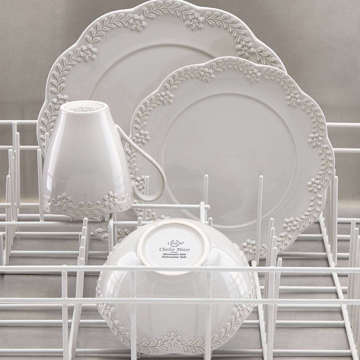 Chelse Muse Floral White 12 Piece Dinnerware Set - Image 12
