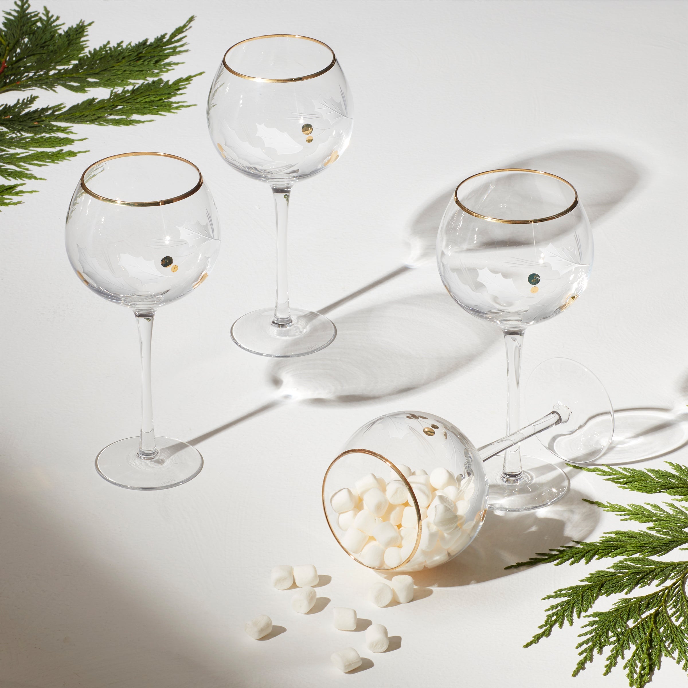 Alternative view of Holiday Gold Balloon Glasses   Set Of 4