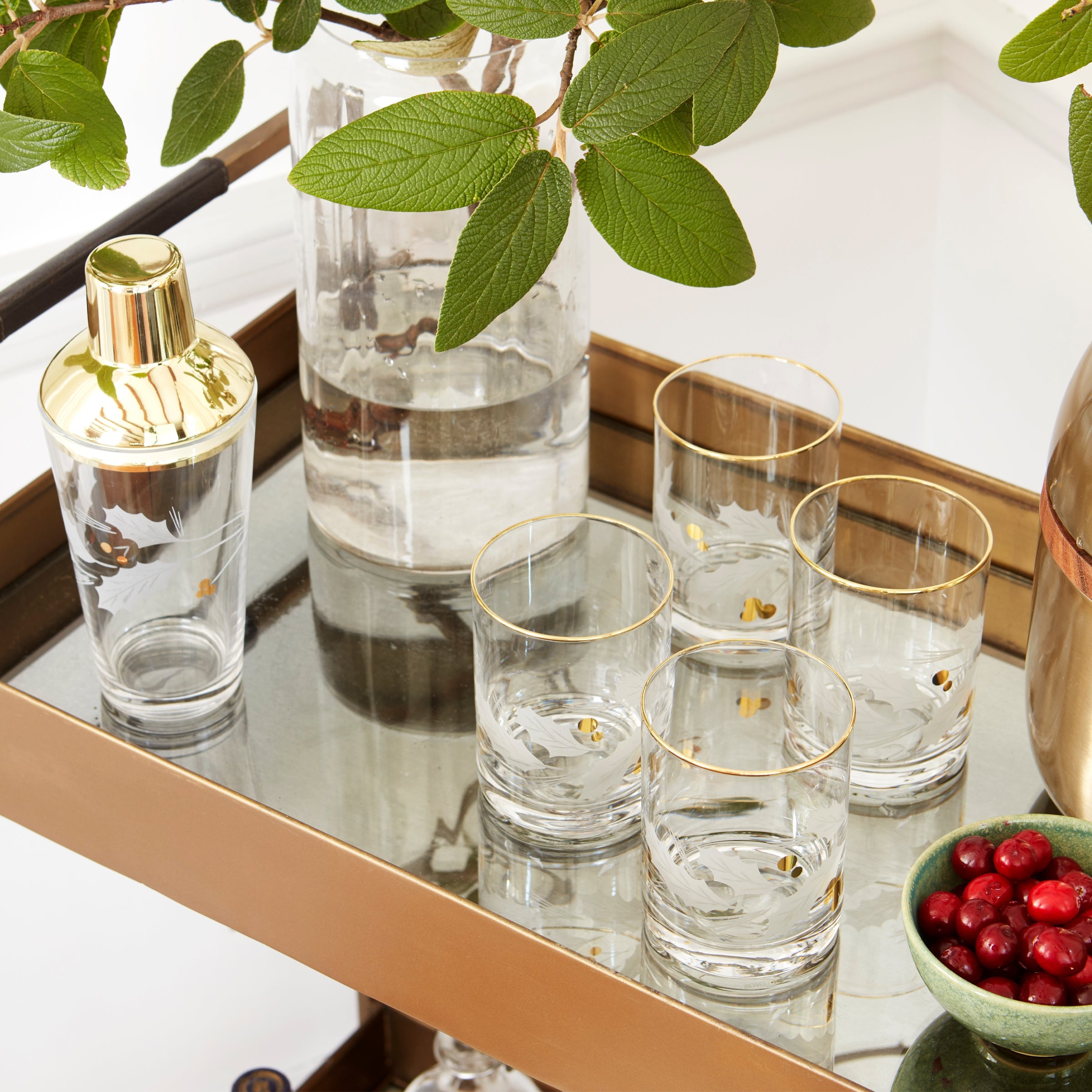 Alternative view of Holiday Gold Double Old Fashion Glasses   Set Of 4