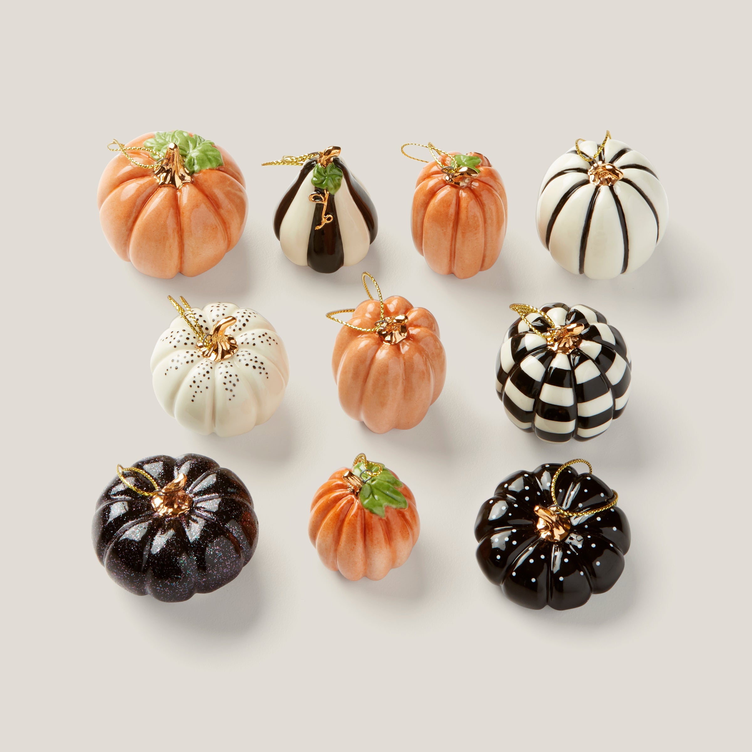 Pumpkin 10 Piece Mini Ornament Set