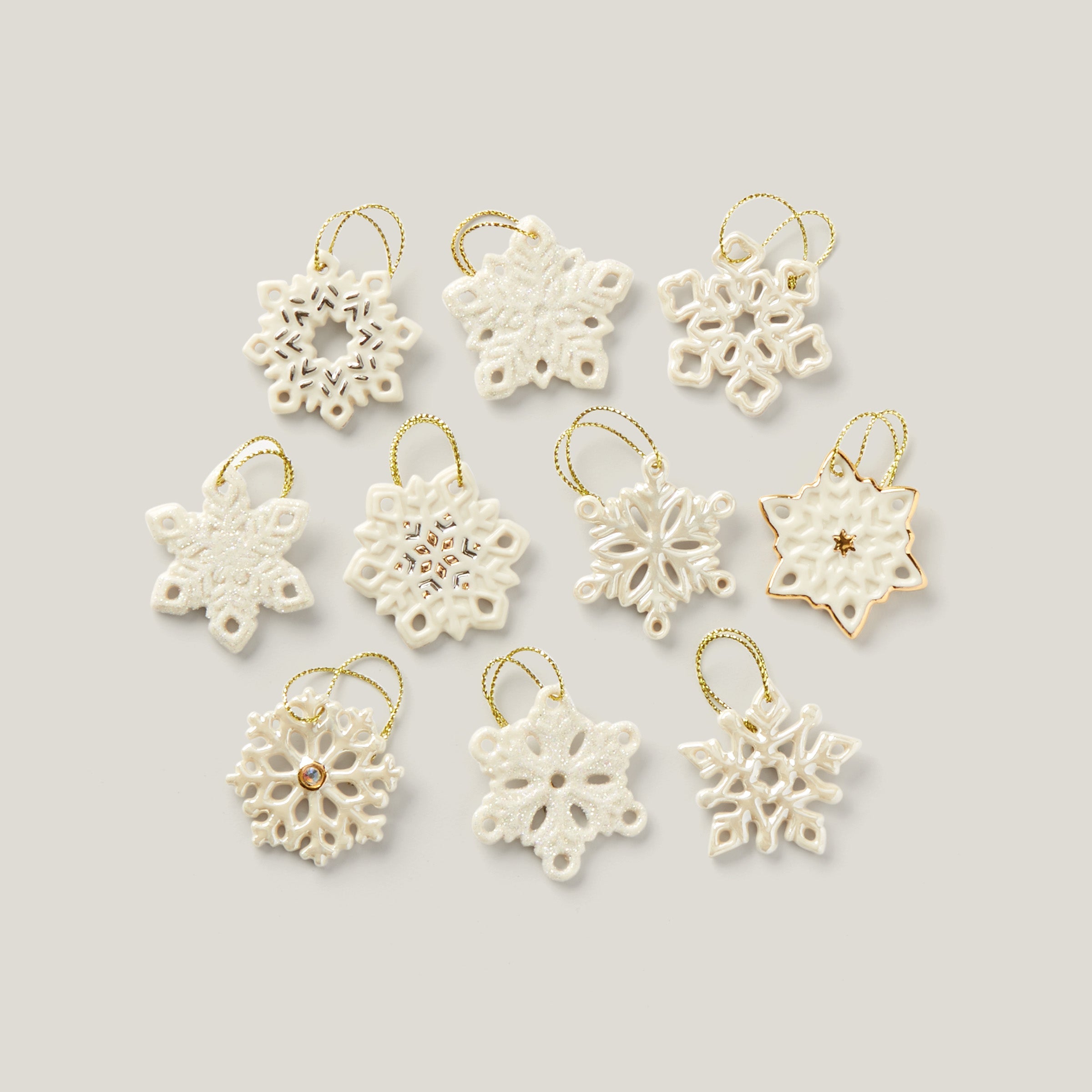 Snowflake 10 Piece Mini Ornament Set