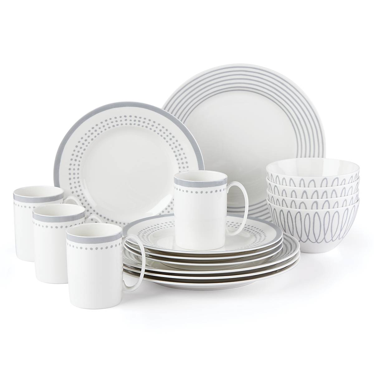 Charlotte Street East Slate 16 Piece Dinnerware Set