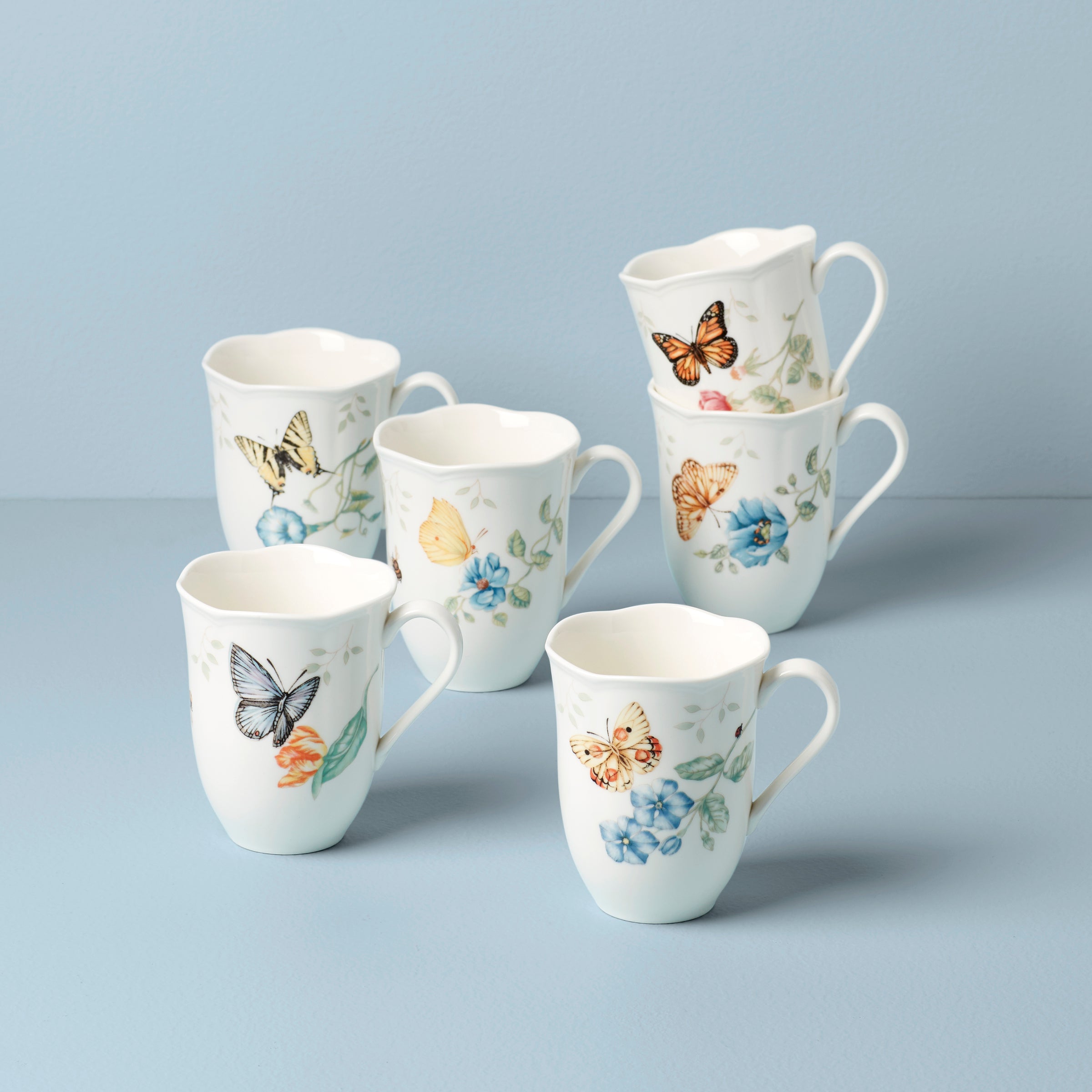 Butterfly Meadow Mugs   Set of 6