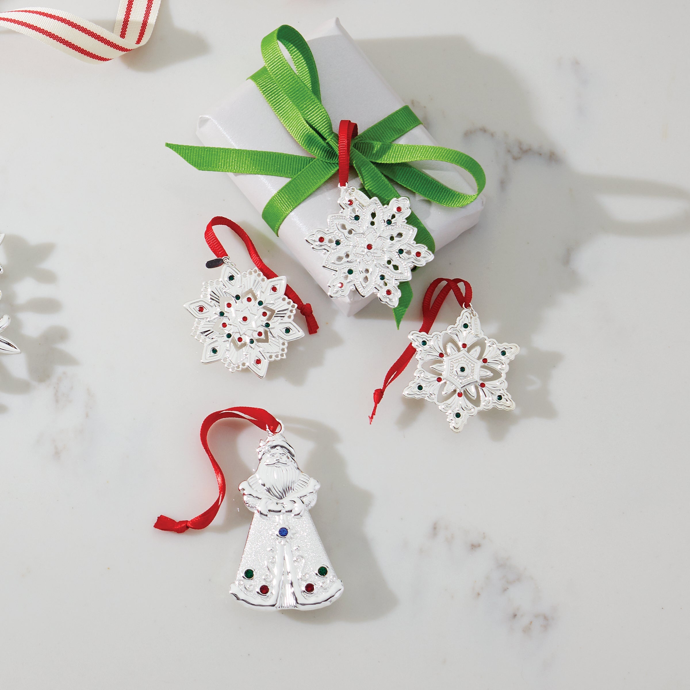 Alternative view of Jeweled Santa Charm Ornament