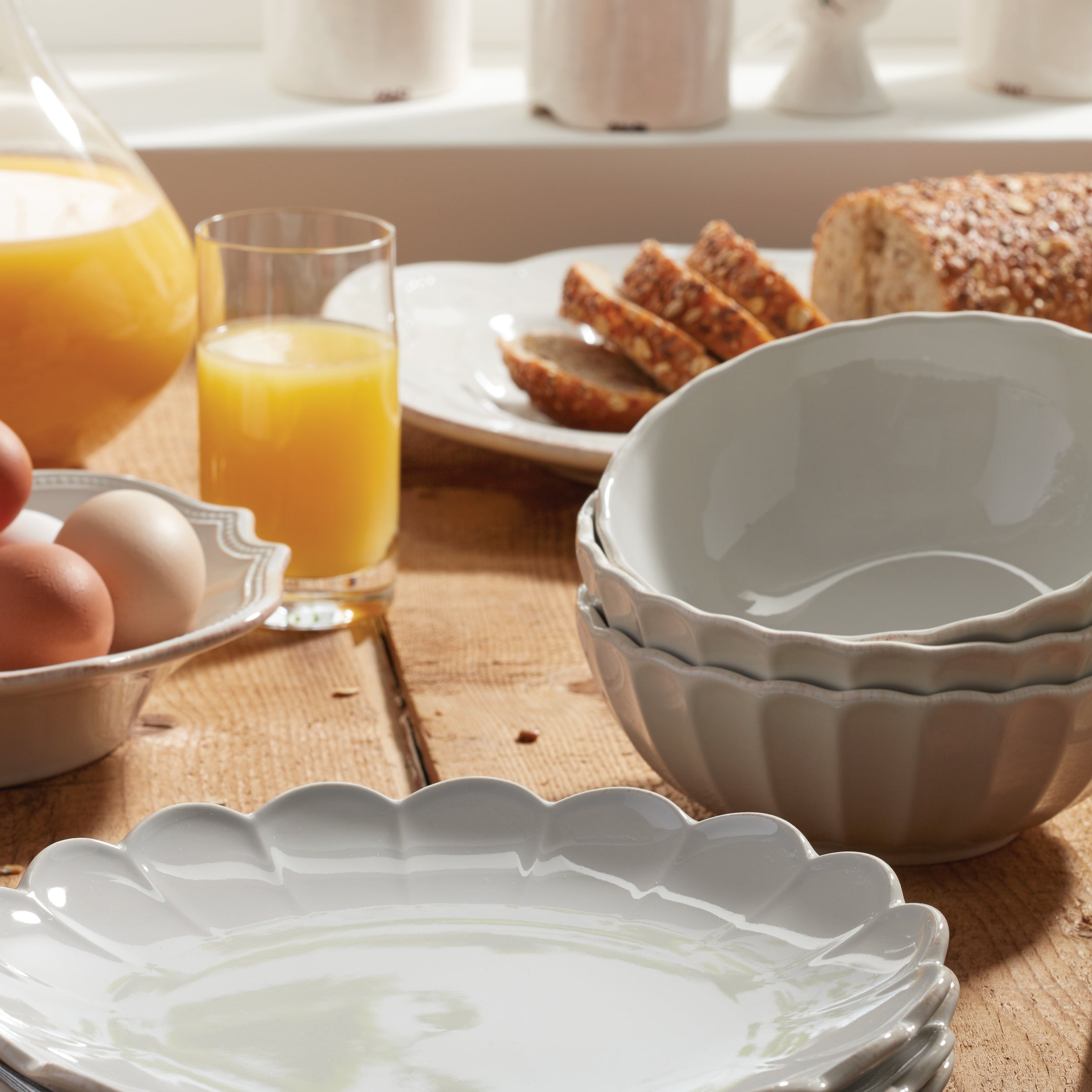 French Perle Scallop All Purpose Bowls Set of 4 - Image 10