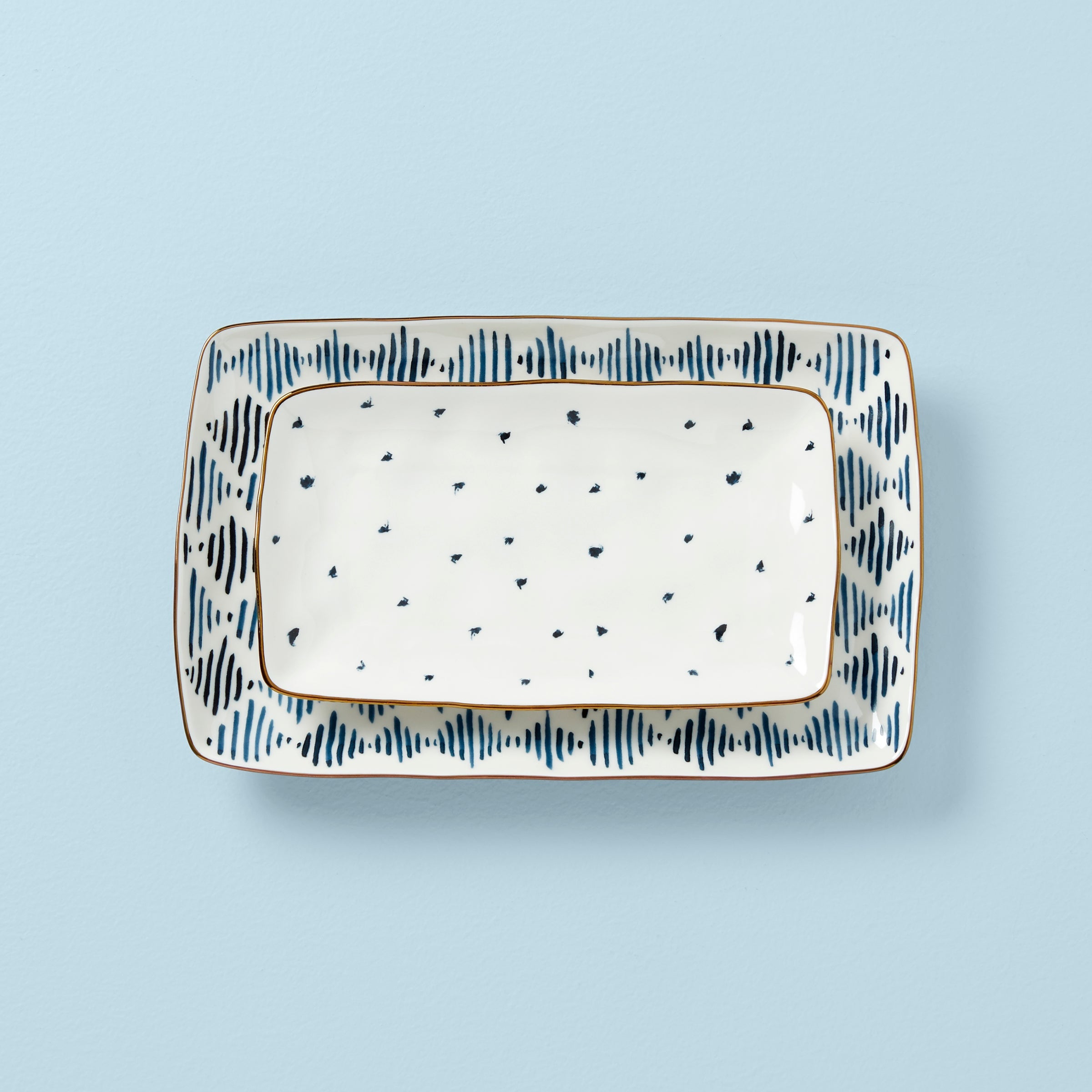 Blue Bay 2 Piece Nesting Platter Set - Image 2