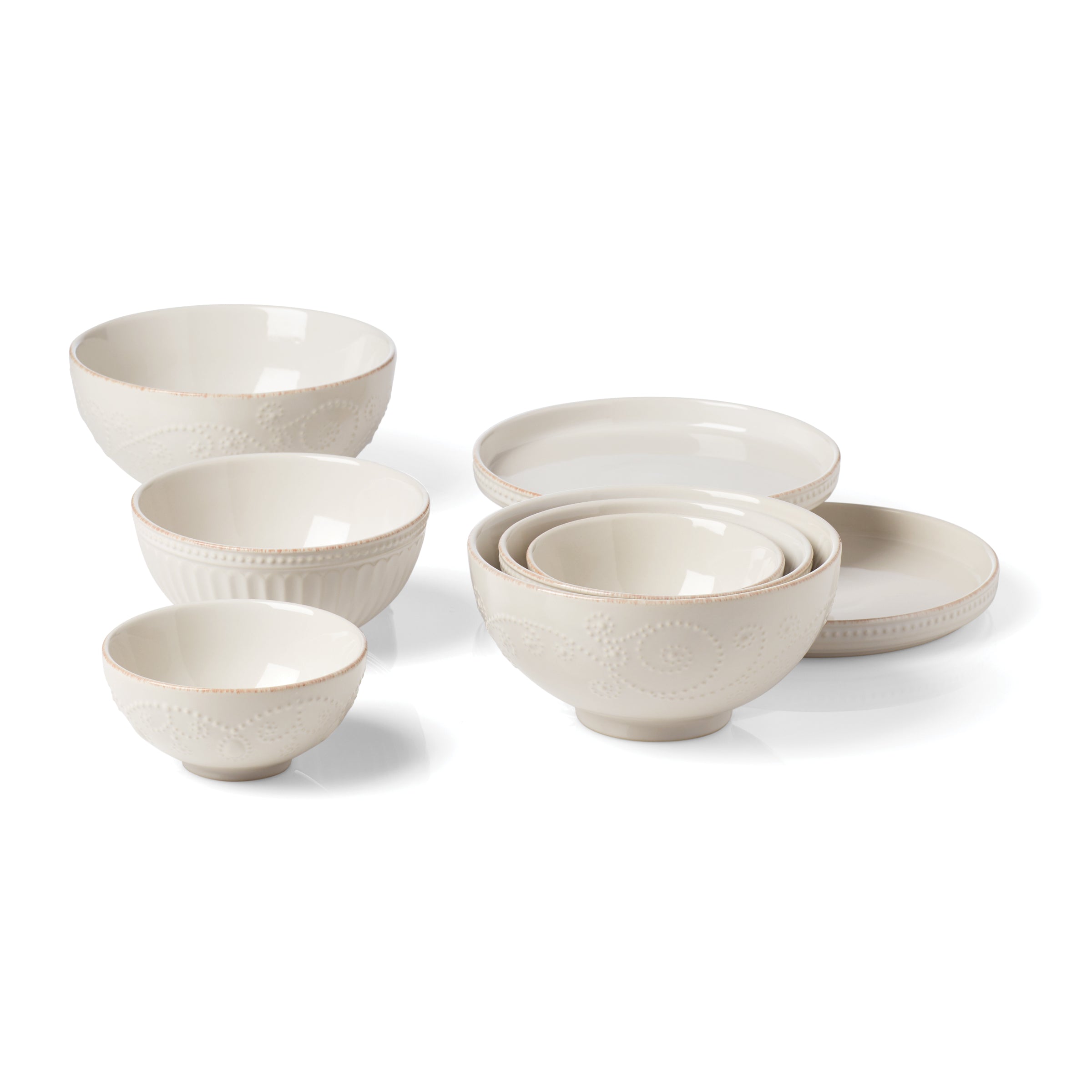 French Perle Luna 8 Piece Nesting Dinnerware Set - Image 3