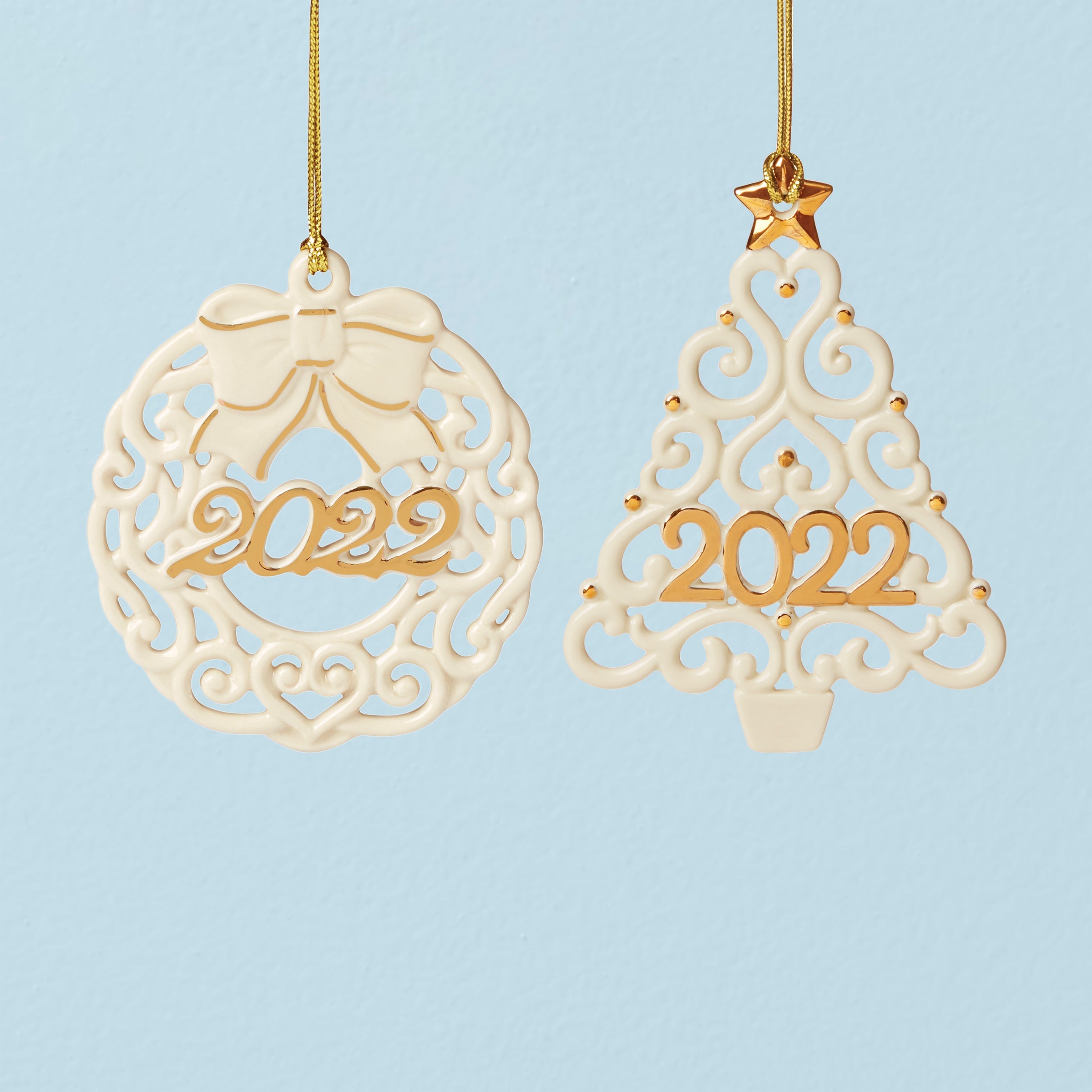 2022 Wreath & Tree Ornaments S/2