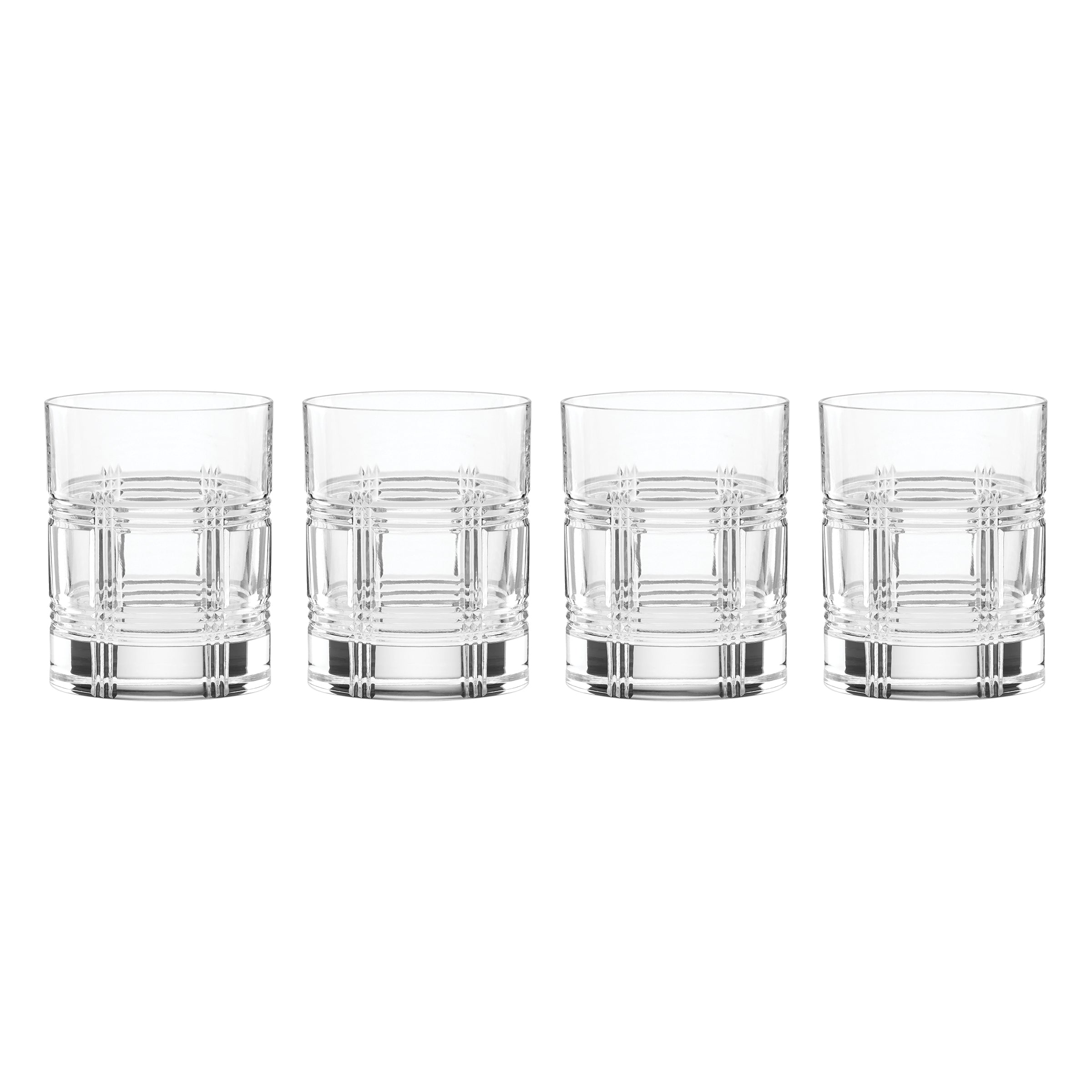 Hudson Crystal Double Old Fashion Glasses   Set Of 4