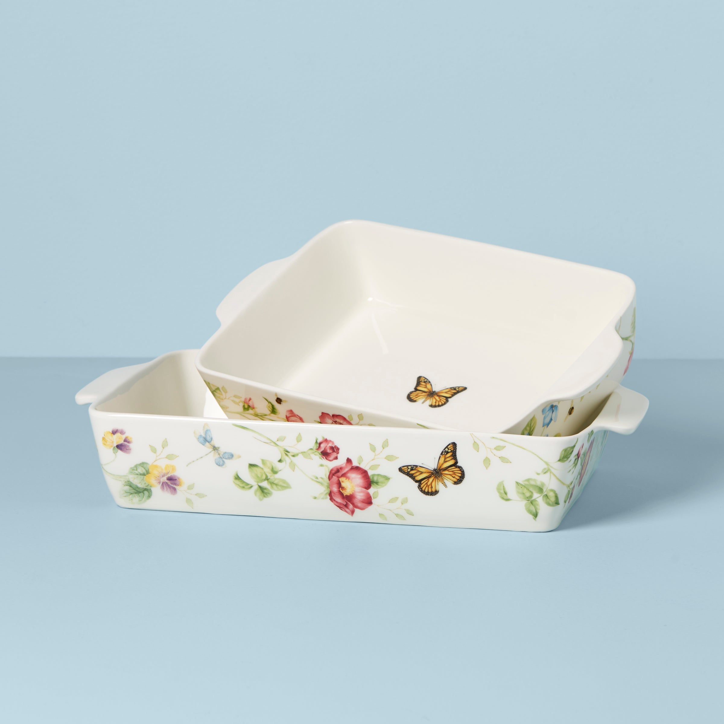 Alternative view of Butterfly Meadow Rectangular Baker 2 Piece Set