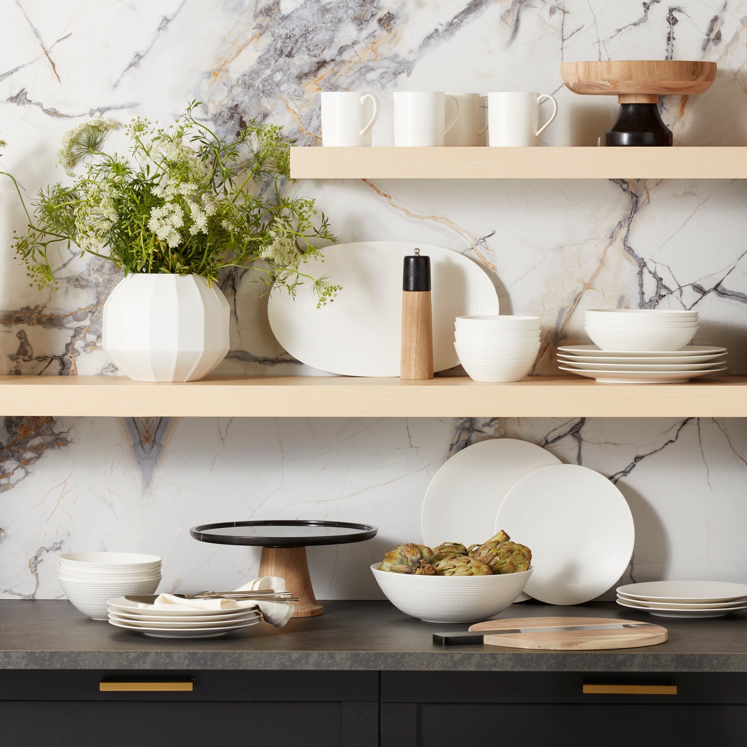 Alternative view of LX Collective White Mugs   Set of 4