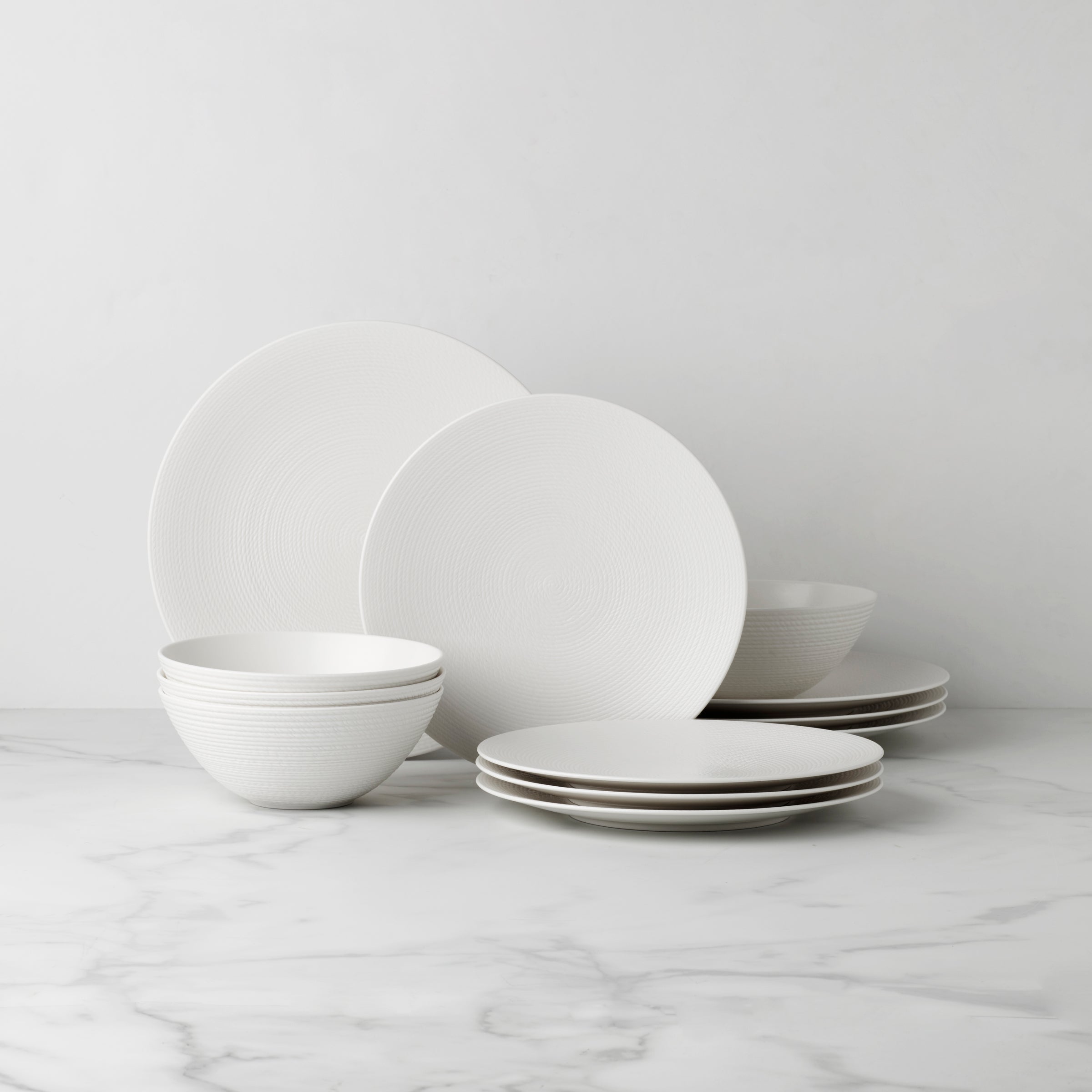 LX Collective White 12 Piece Dinnerware Set