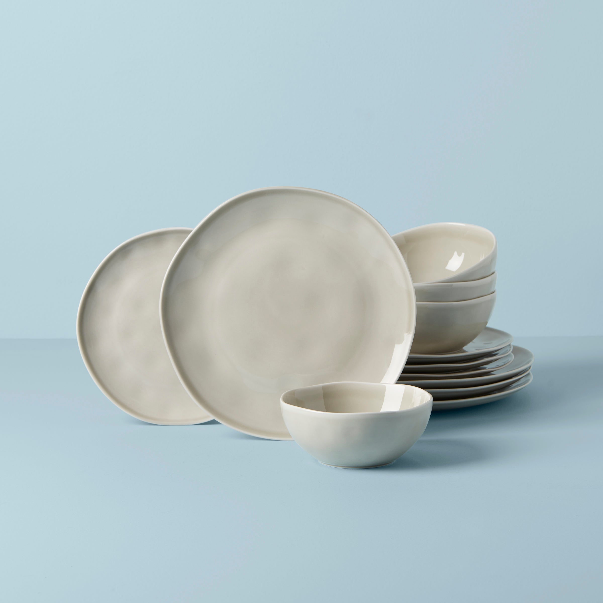 Bay Colors Grey 12 Piece Dinnerware Set