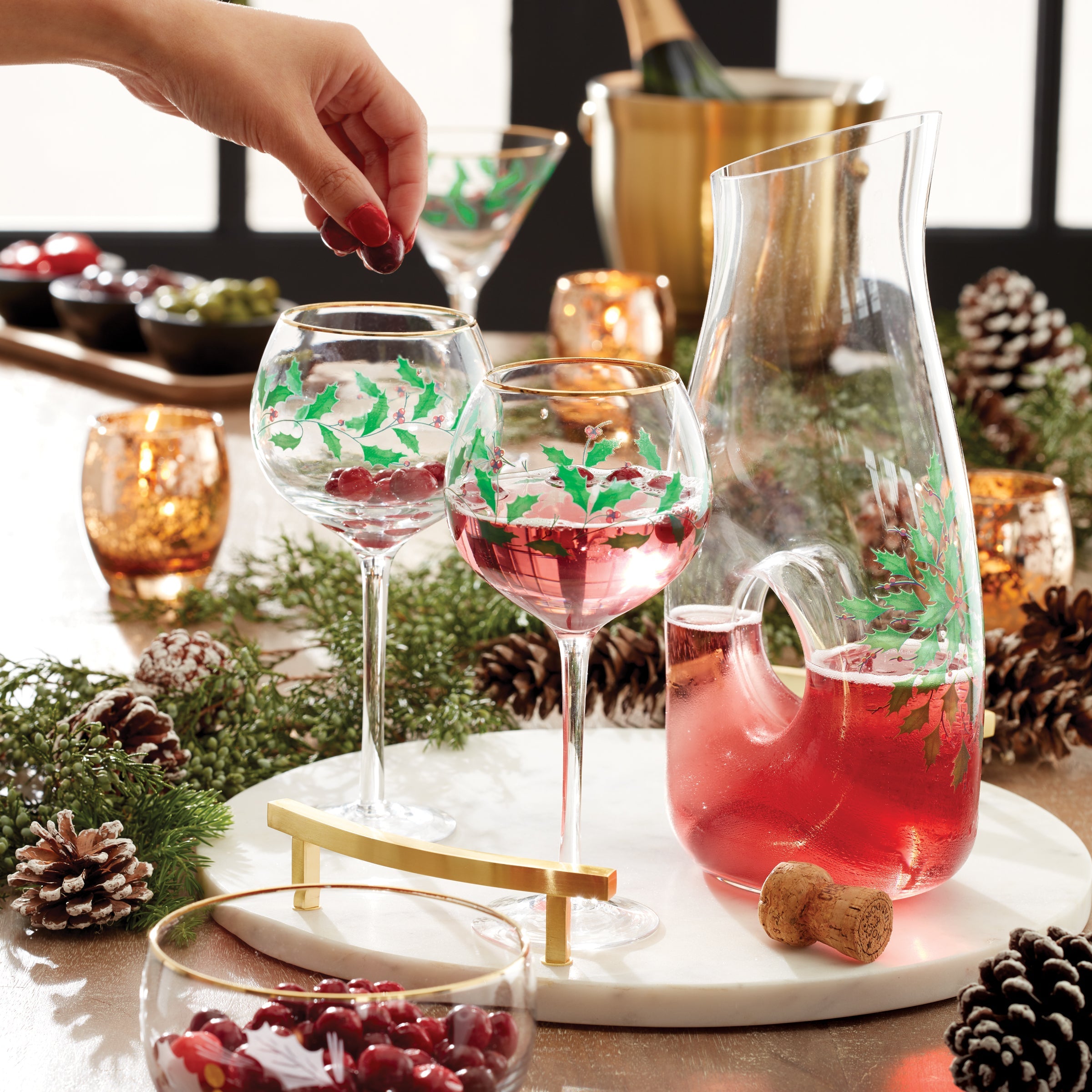 Alternative view of Holiday 3 pc Decanter & Wine Glasses Set