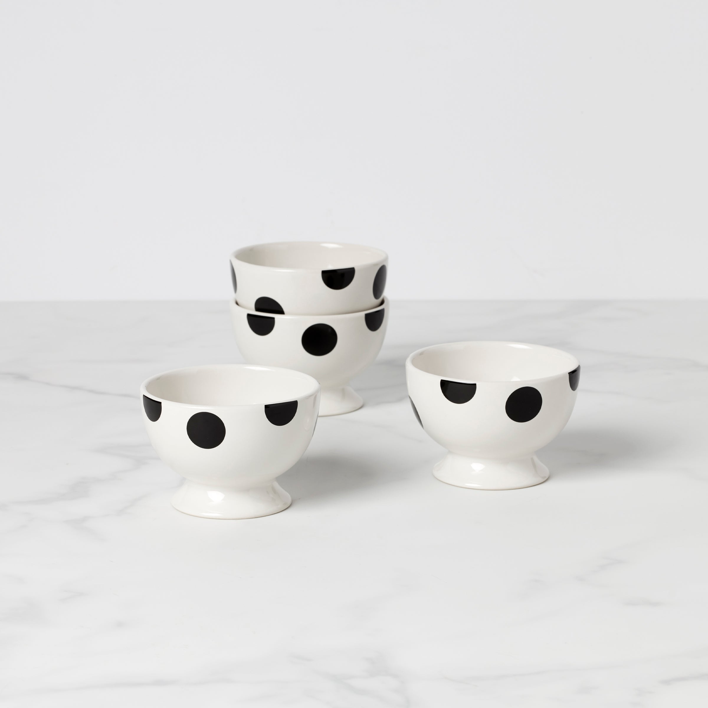 On The Dot Assorted Footed Dessert Bowls   Set of 4