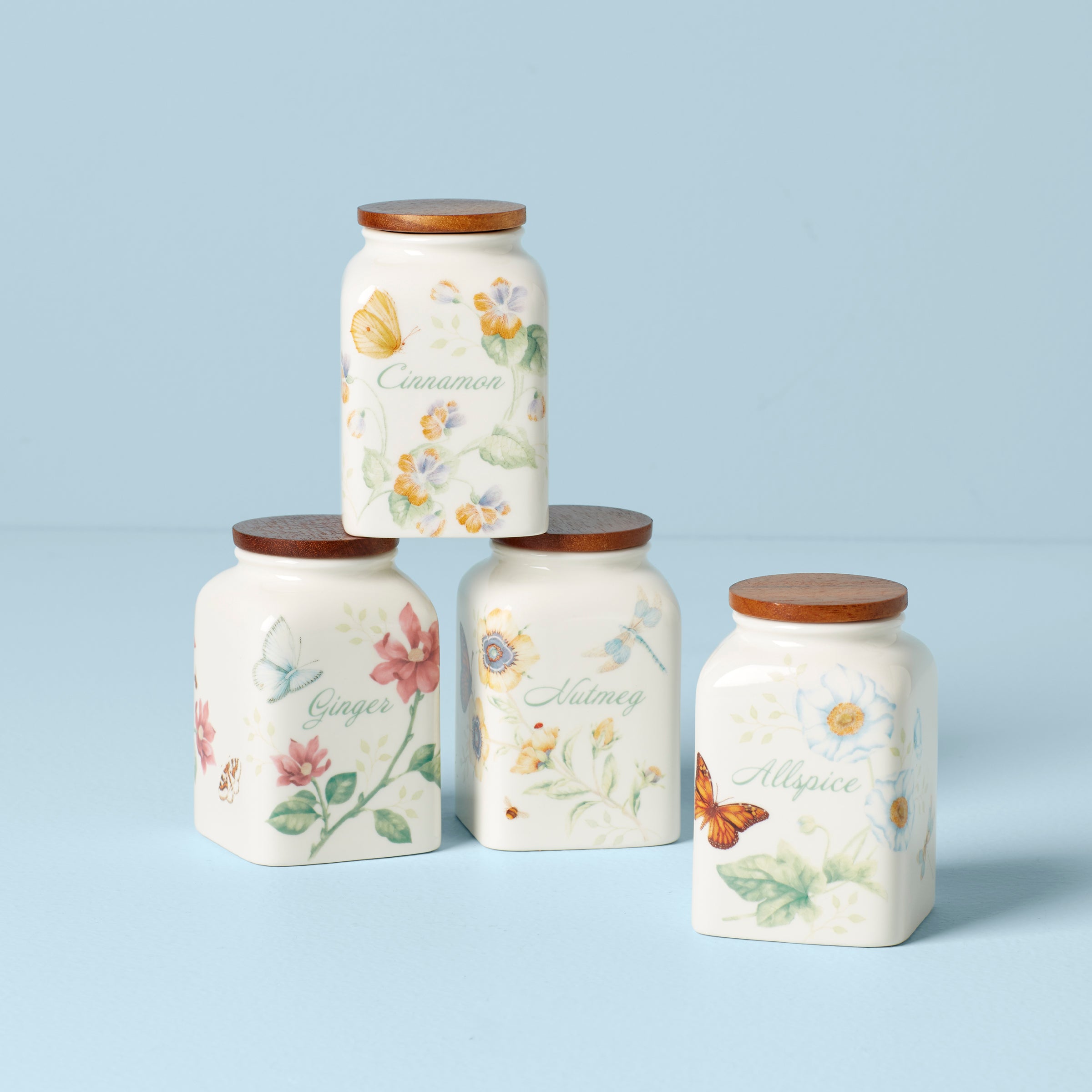 Butterfly Meadow Baking Spice Jars Set Of 4