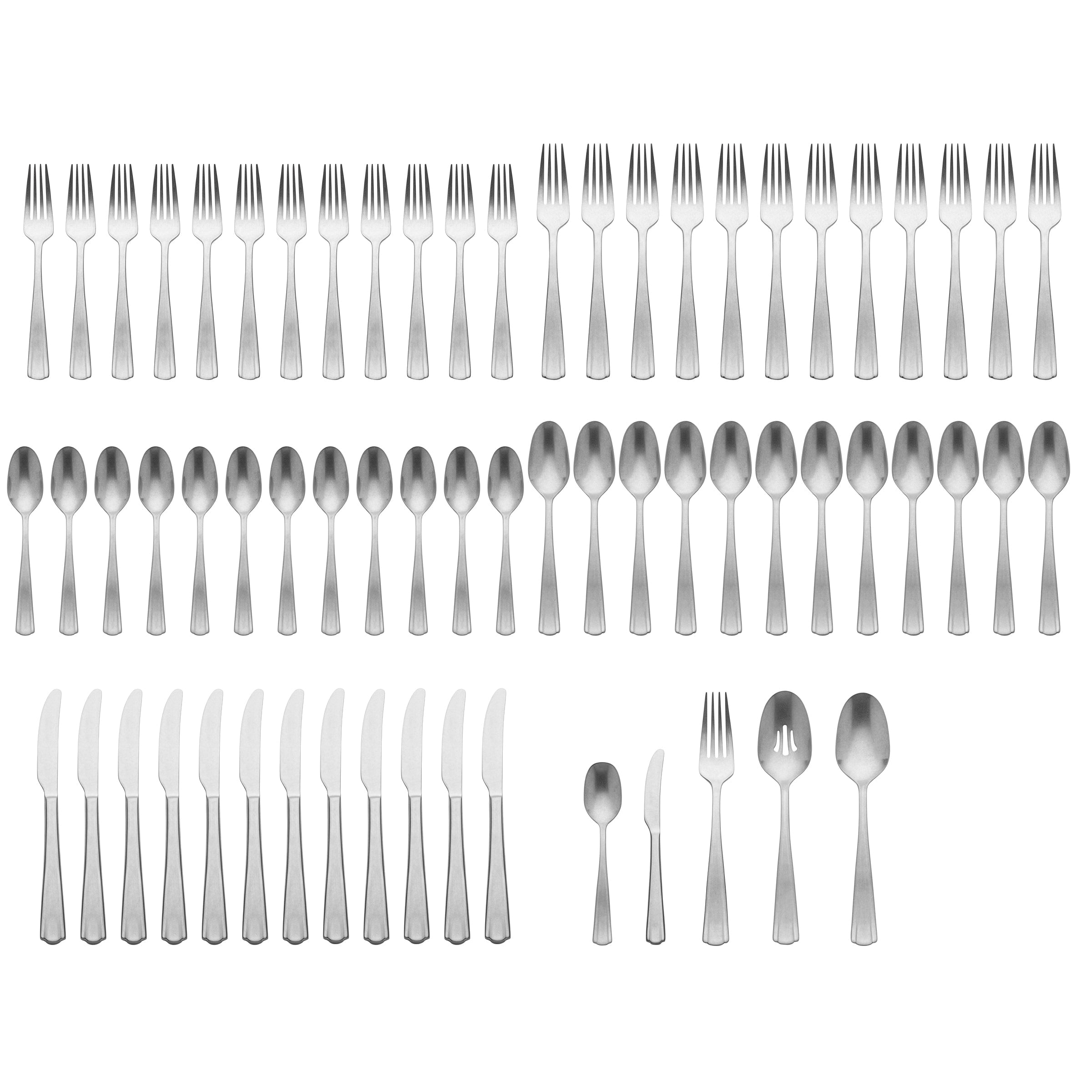 French Perle Scallop Vintage 65 Piece Flatware Set - Image 2