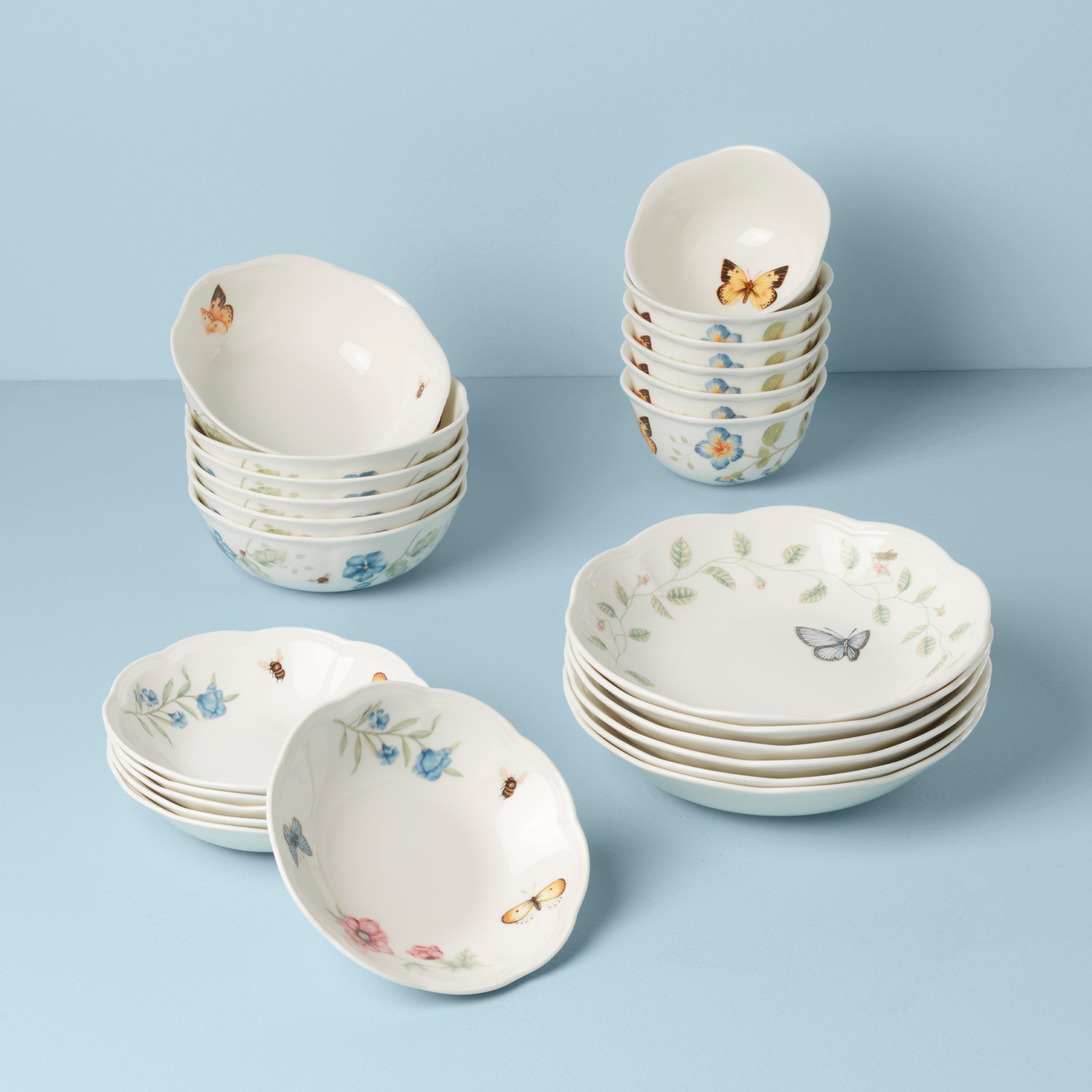 Butterfly Meadow 24 Piece Bowl Set