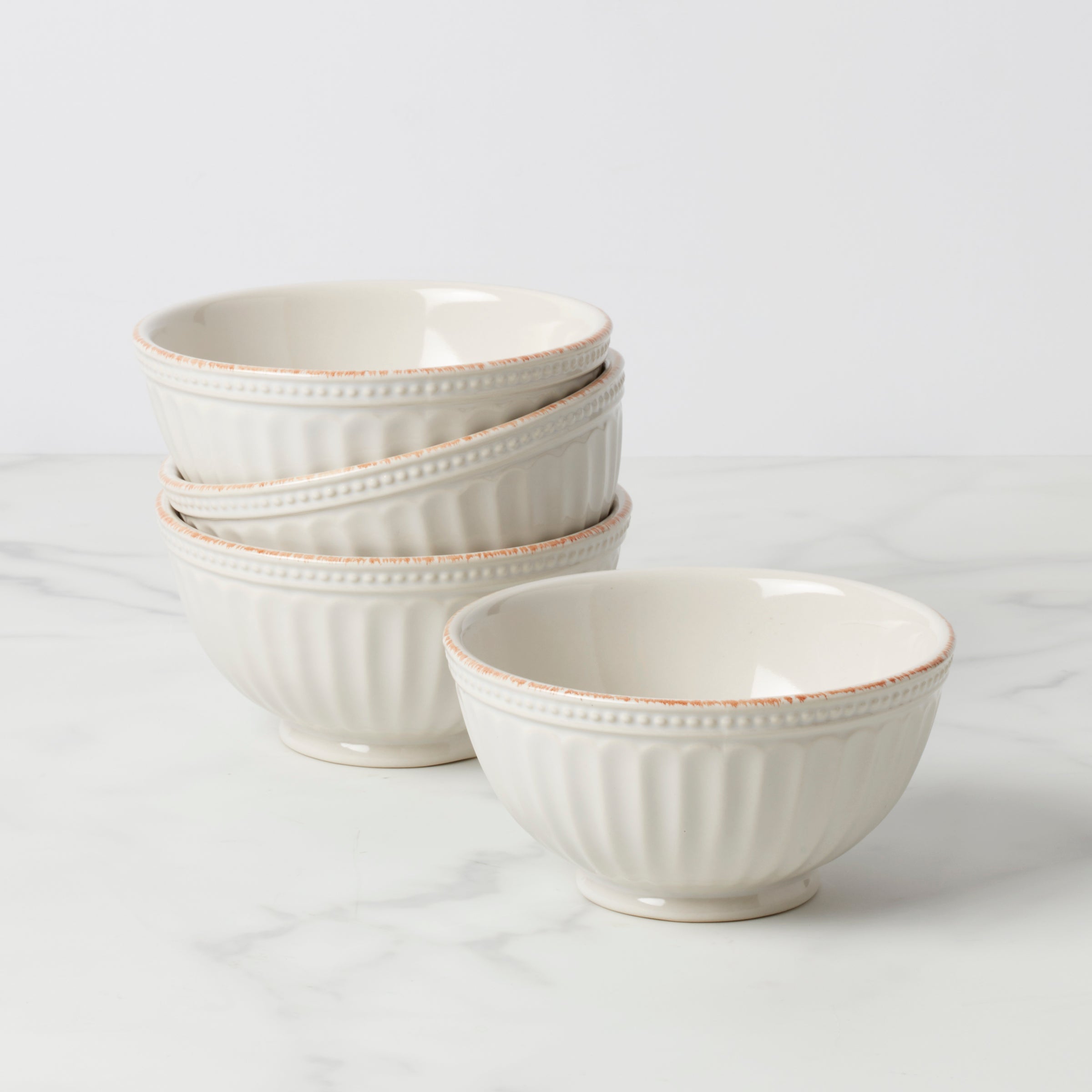 French Perle Groove All Purpose Bowls   Set of 4