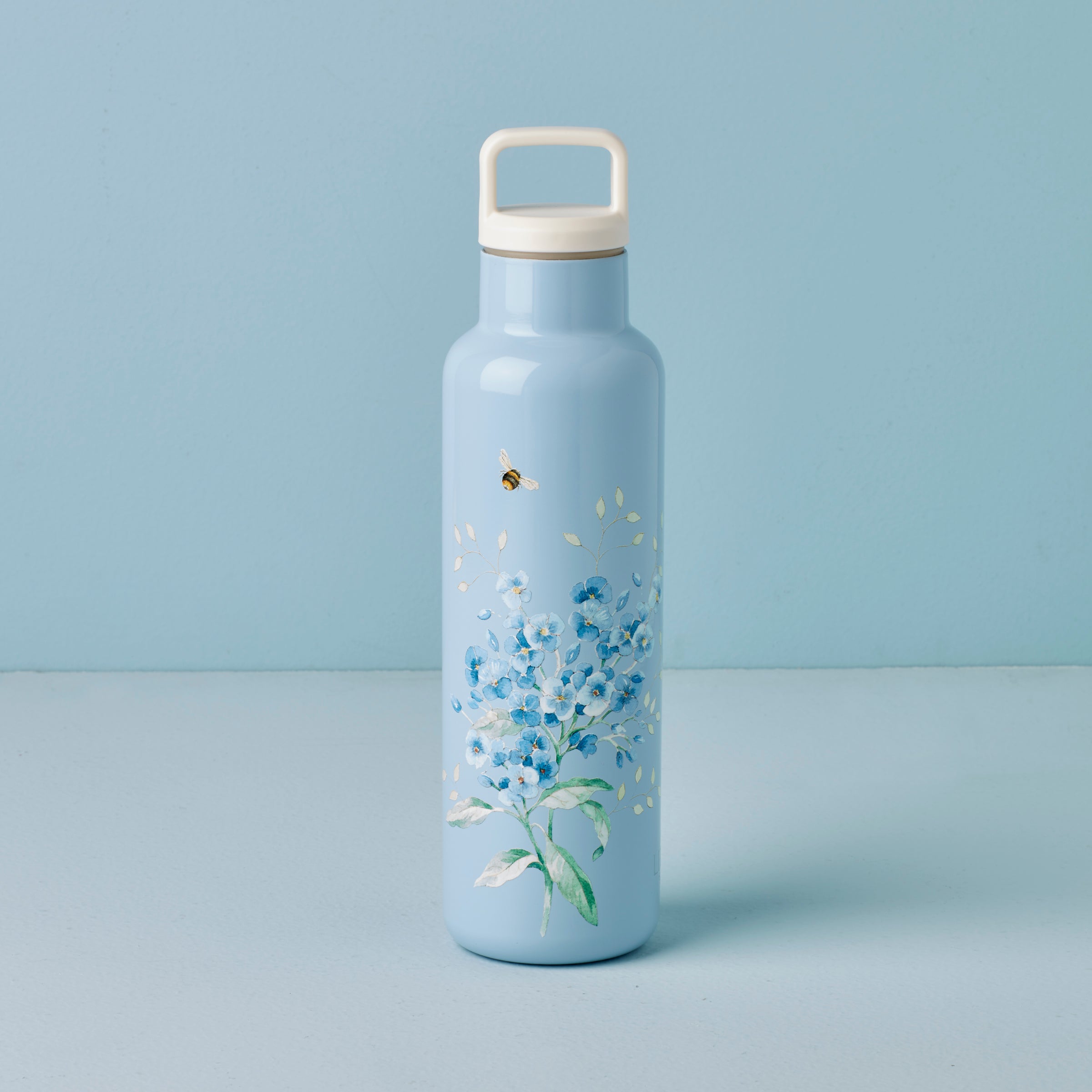 Alternative view of Butterfly Meadow Light Blue Insulated Water Bottle